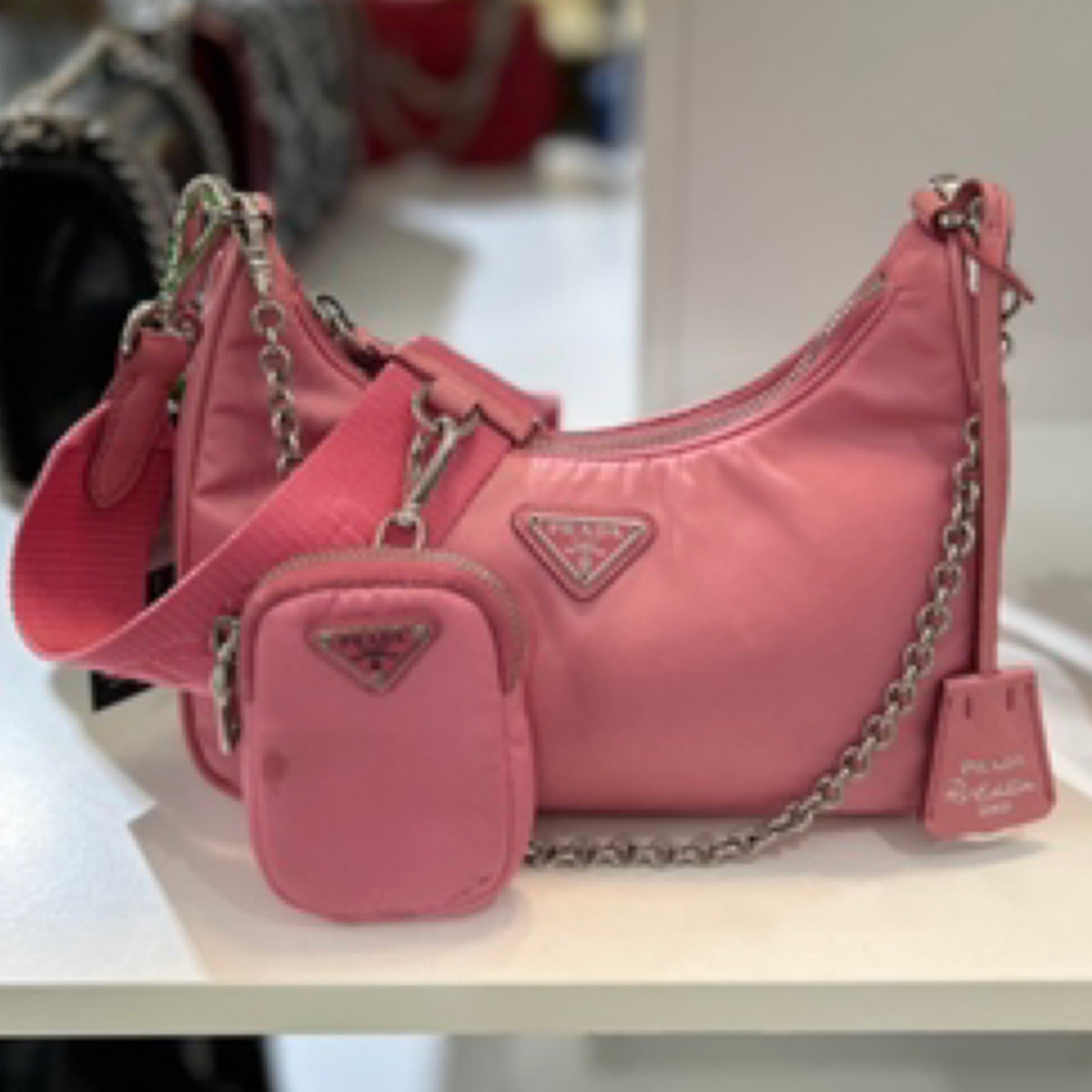 Prada Re-Edition 2005 Pink Re-Nylon Shoulder Bag