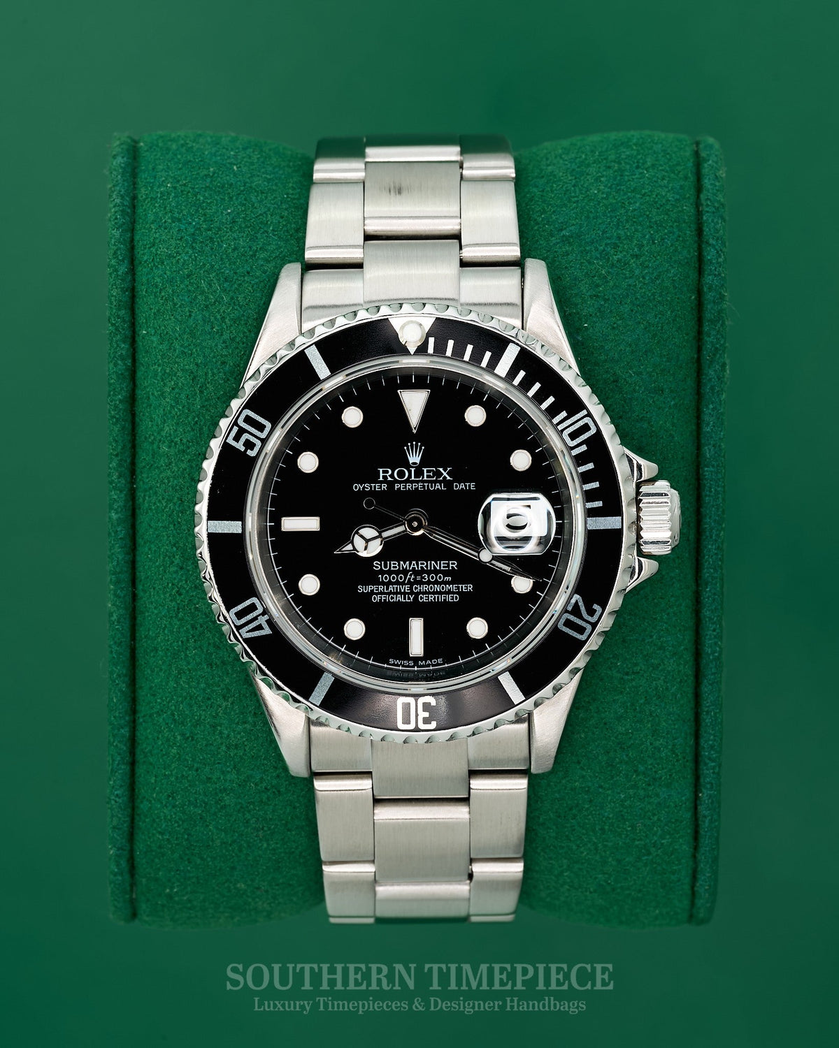 40mm Rolex Submariner Date with Black Dial and Bezel in Stainless Steel on Oyster (Ref: 16610)(Year: 2004)