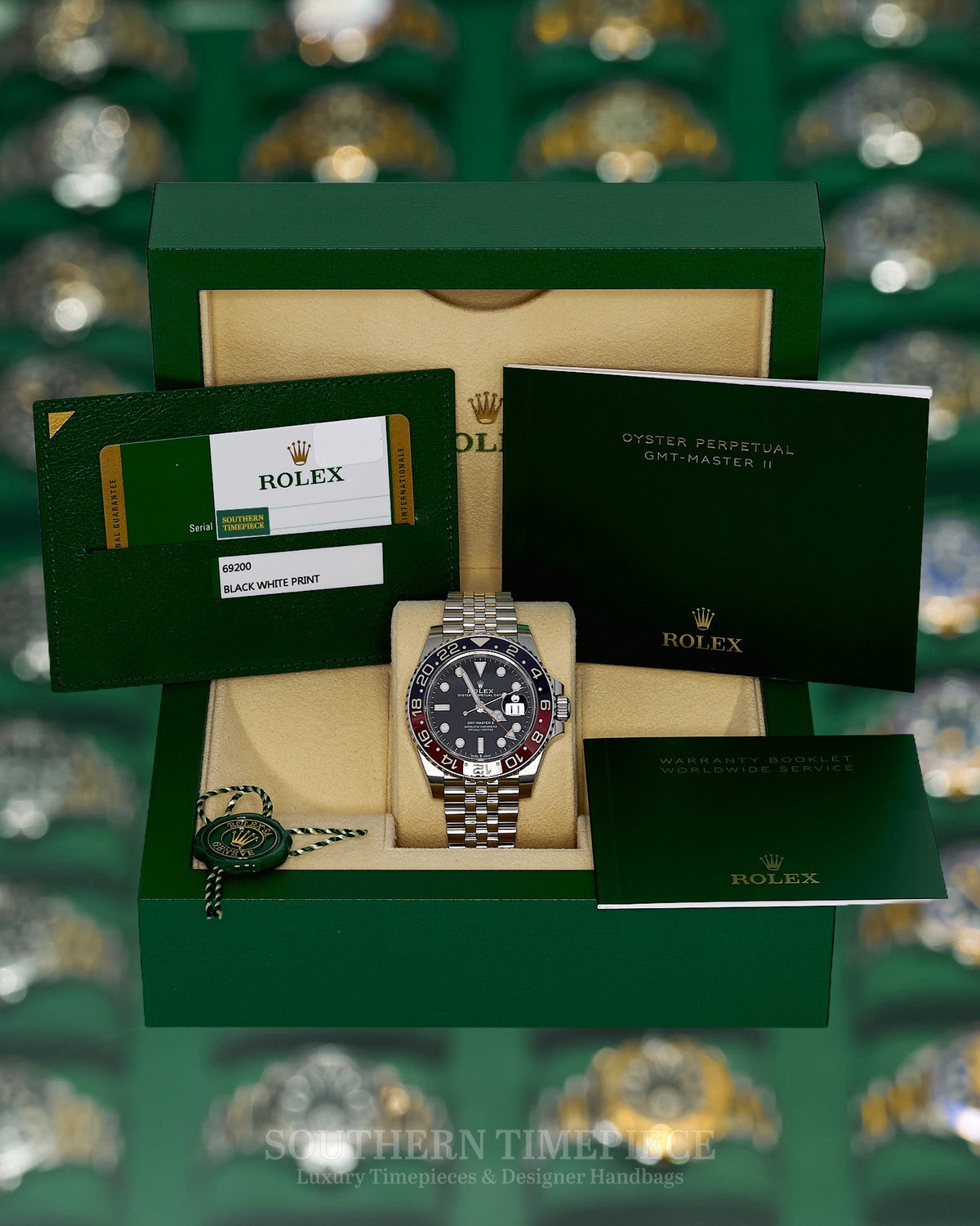 40mm Rolex GMT-Master II "Pepsi" with Navy Blue and Red Bezel in Stainless Steel on Jubilee (Ref: 126710BLRO)(Year: 2020)(Box & Papers)