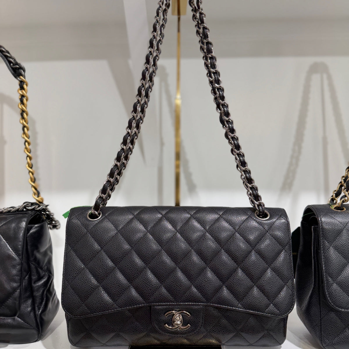 Chanel Jumbo Classic Double Flap - Black Caviar Leather & Silver Hardware (2014)