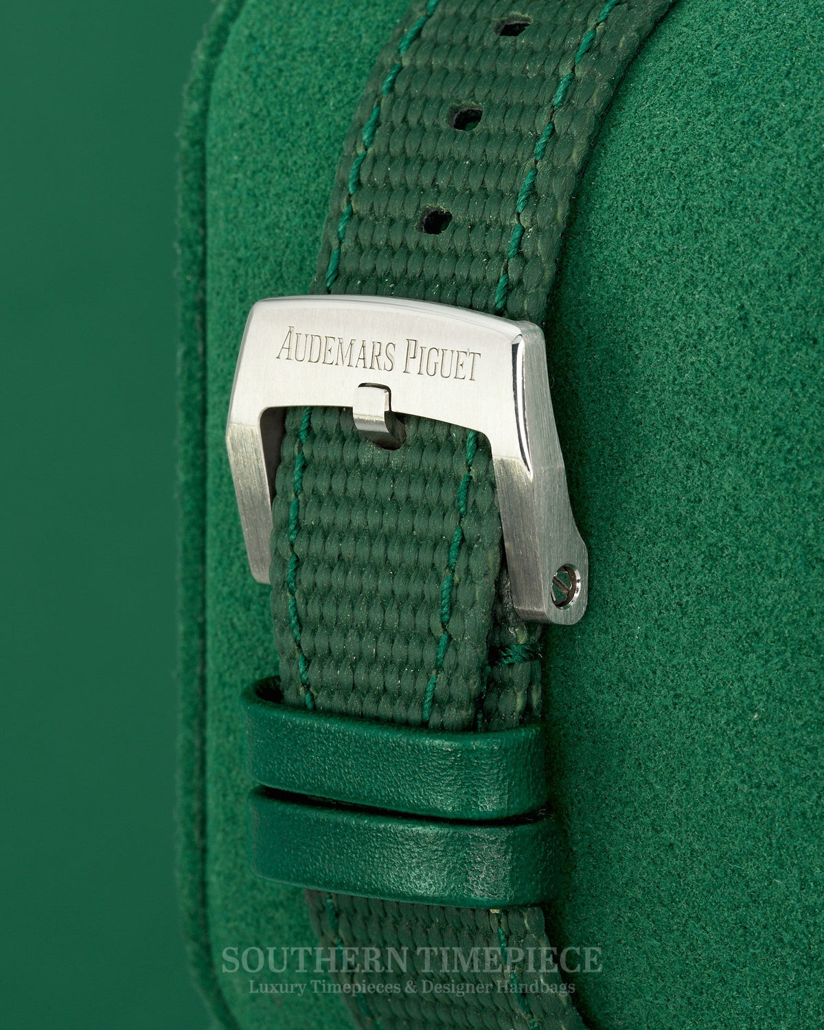 Brand New 2024 41mm Audemars Piguet Code 11.59 Green in Stainless Steel on Green Rubber (Ref: 15210ST)(Year: 2024)(Box & Papers)
