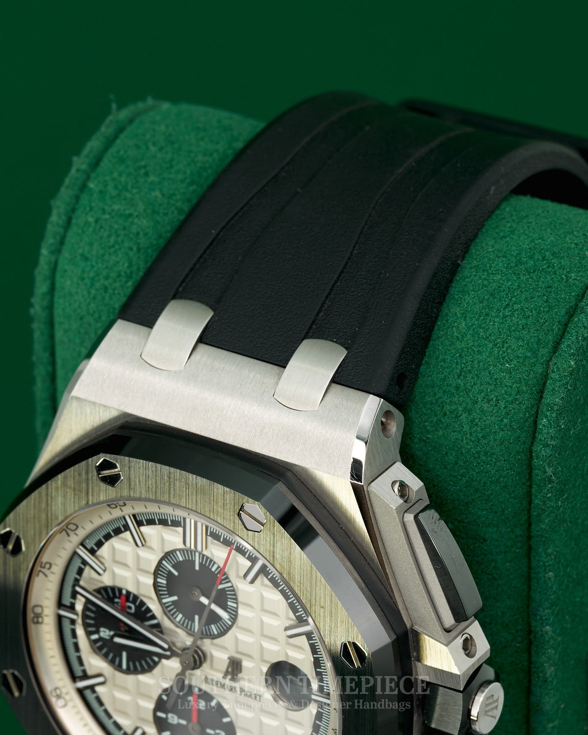 44mm Audemars Piguet Royal Oak Offshore Chronograph "Panda"- White Dial/ Black Ceramic- Stainless on Rubber (Ref: 26400SO)(Year: 2014)(Box & Papers)