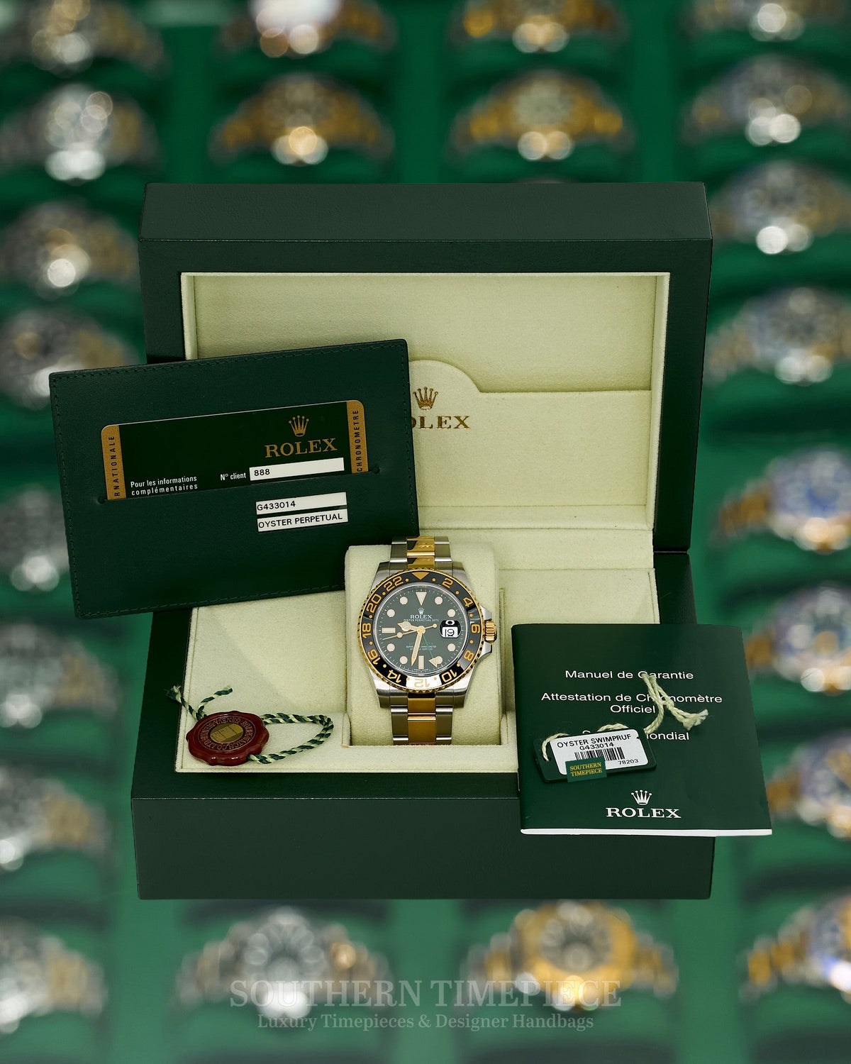 40mm Rolex GMT-Master II Black/Black in 18kt Yellow Gold and Stainless on Oyster (Ref: 116713LN)(Year: 2012)(Box & Papers)