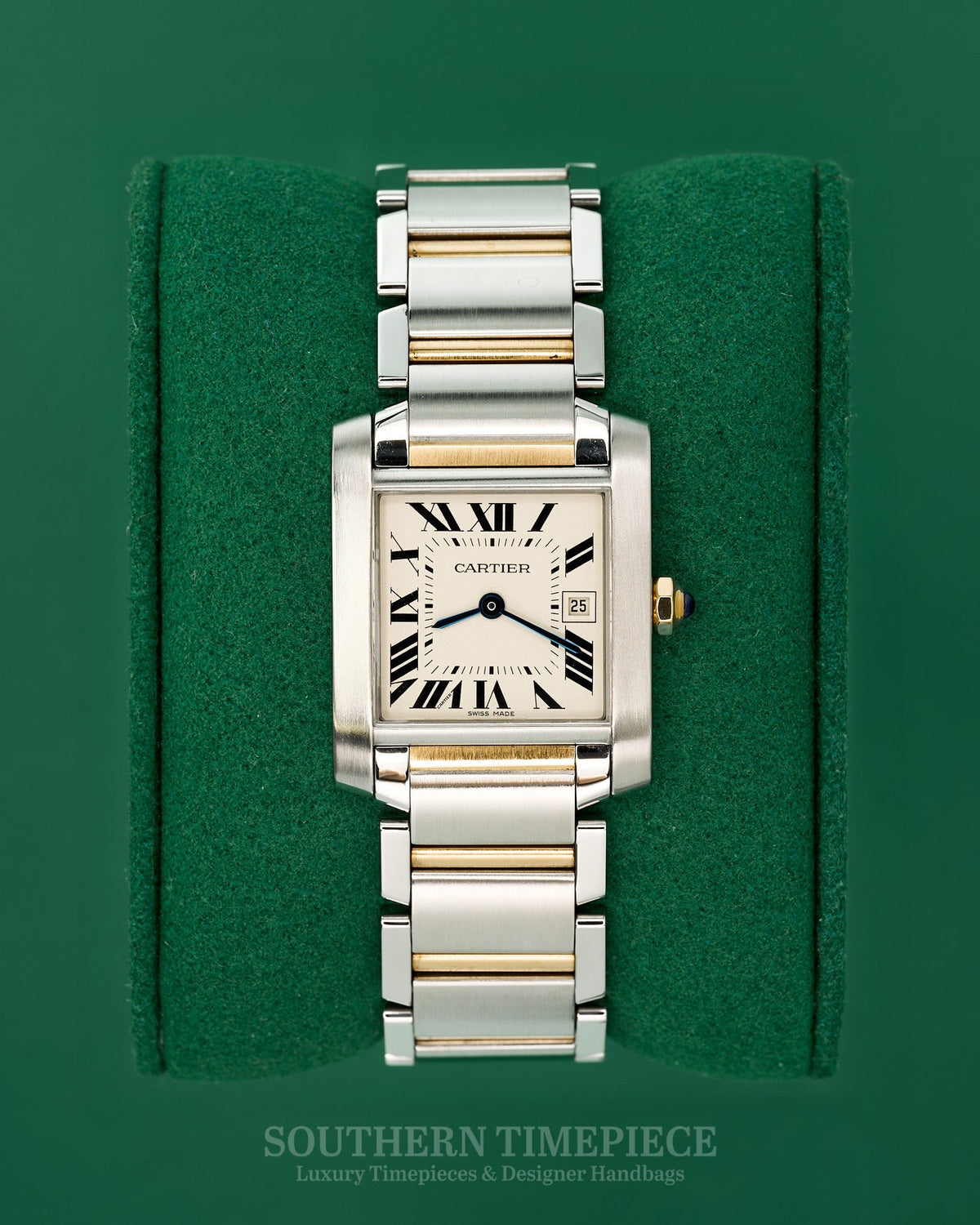 32mm Cartier Tank Francaise Medium in 18kt Yellow Gold and Stainless Steel (Ref: W51012Q4)(Year: 2000's-2010's)