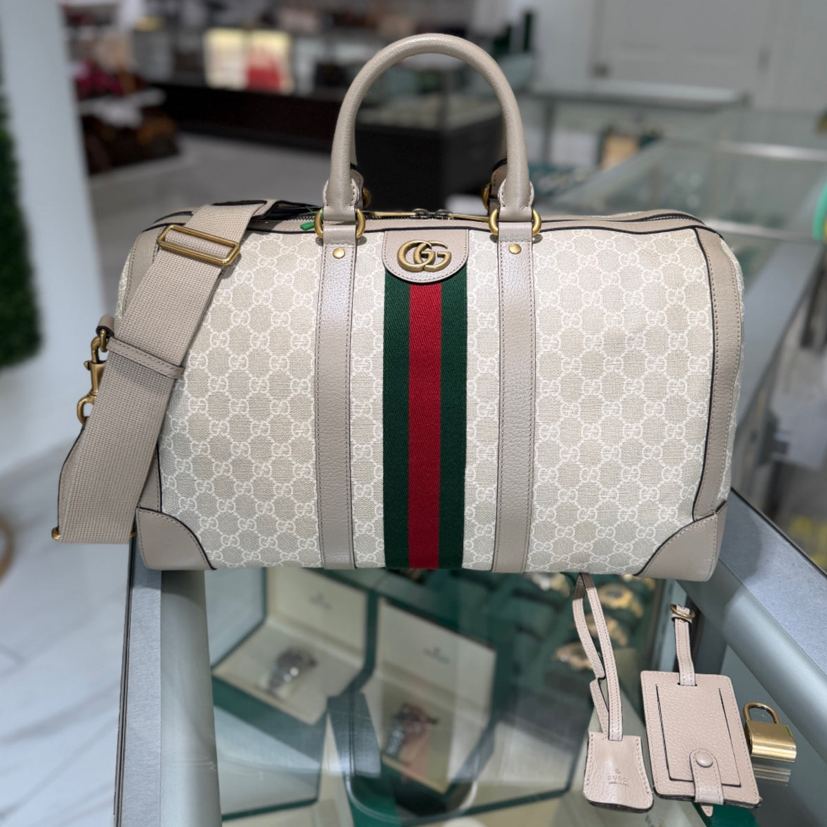 Gucci Savoy Small Duffle Bag - Beige GG Supreme Canvas