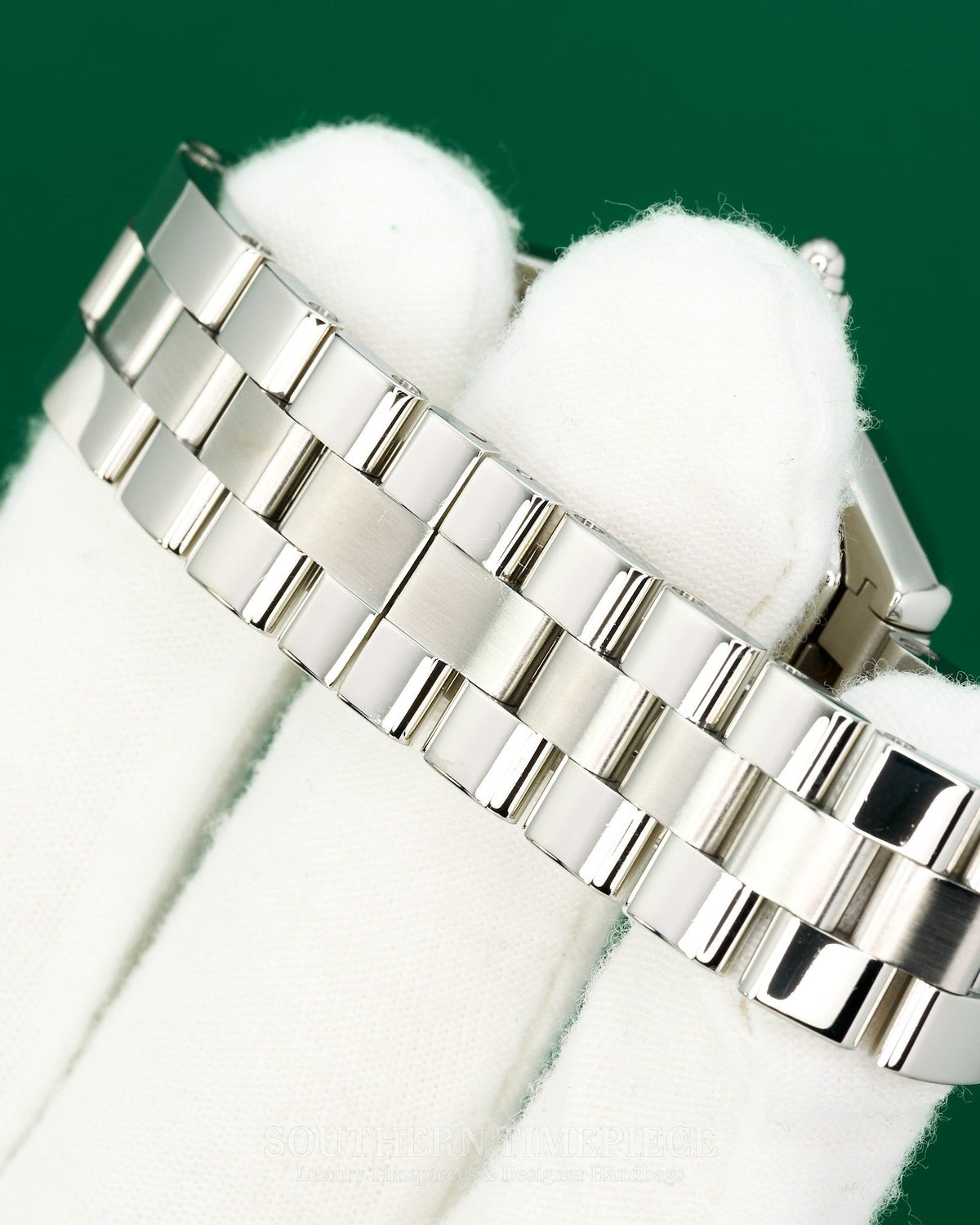 32mm Cartier Roadster in Stainless Steel with Silver Roman Dial on Stainless Bracelet (Ref: W62016V3)