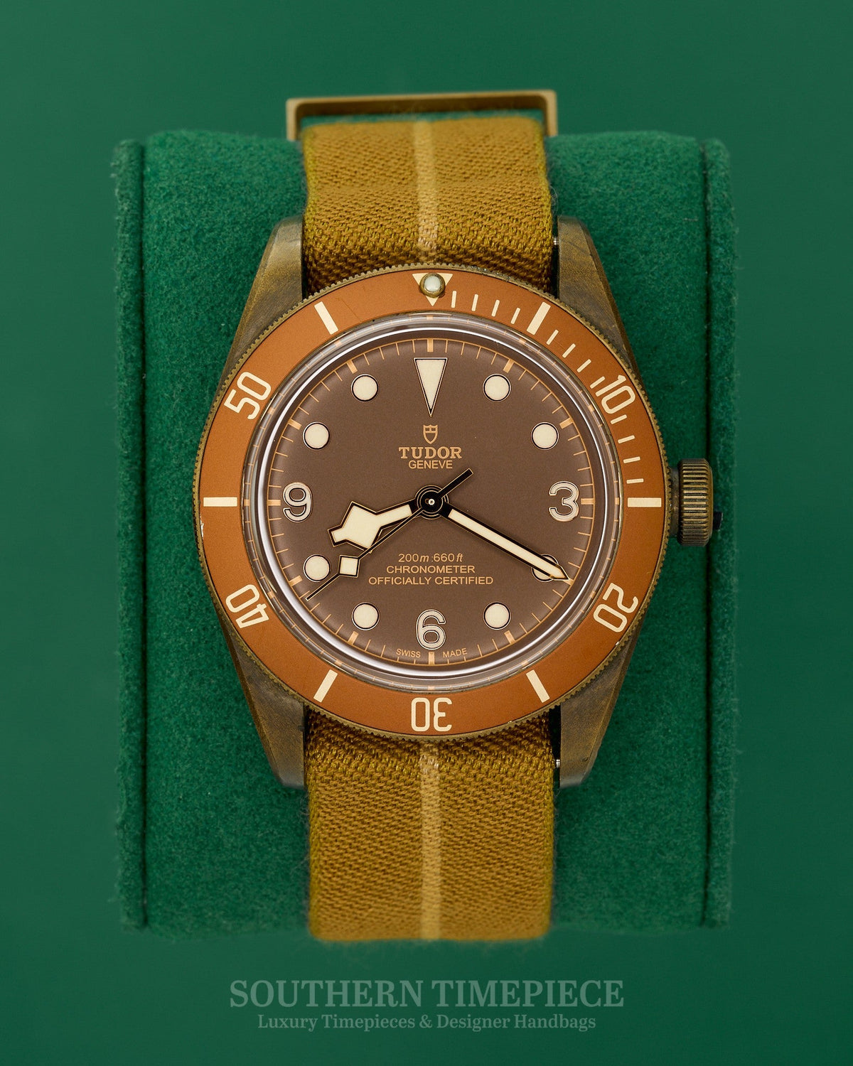 43mm Tudor Black Bay Bronze in Aluminum Bronze Coated Case on Brown Leather (Ref: 79250BM)(Year: 2017)(Box & Papers)