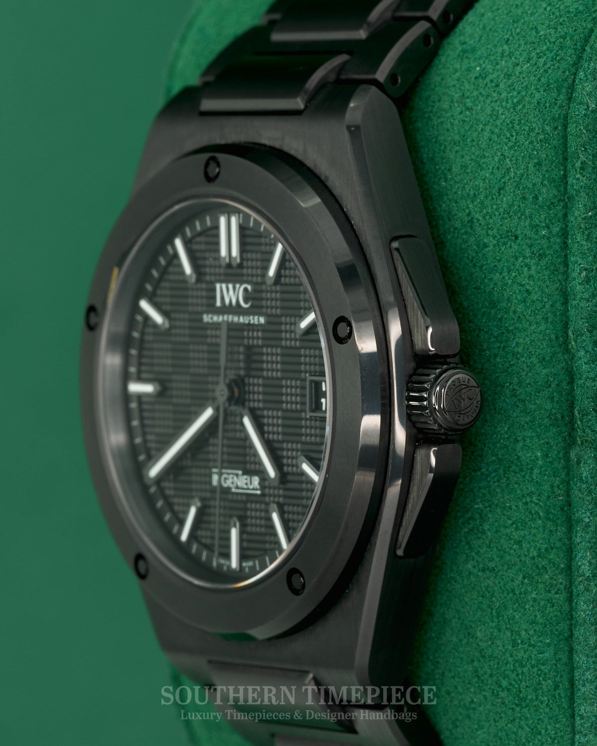 42mm IWC Ingenieur Automatic in Black Ceramic with Black Dial (Ref: IW338903)(Year: 2025)(Box & Papers)