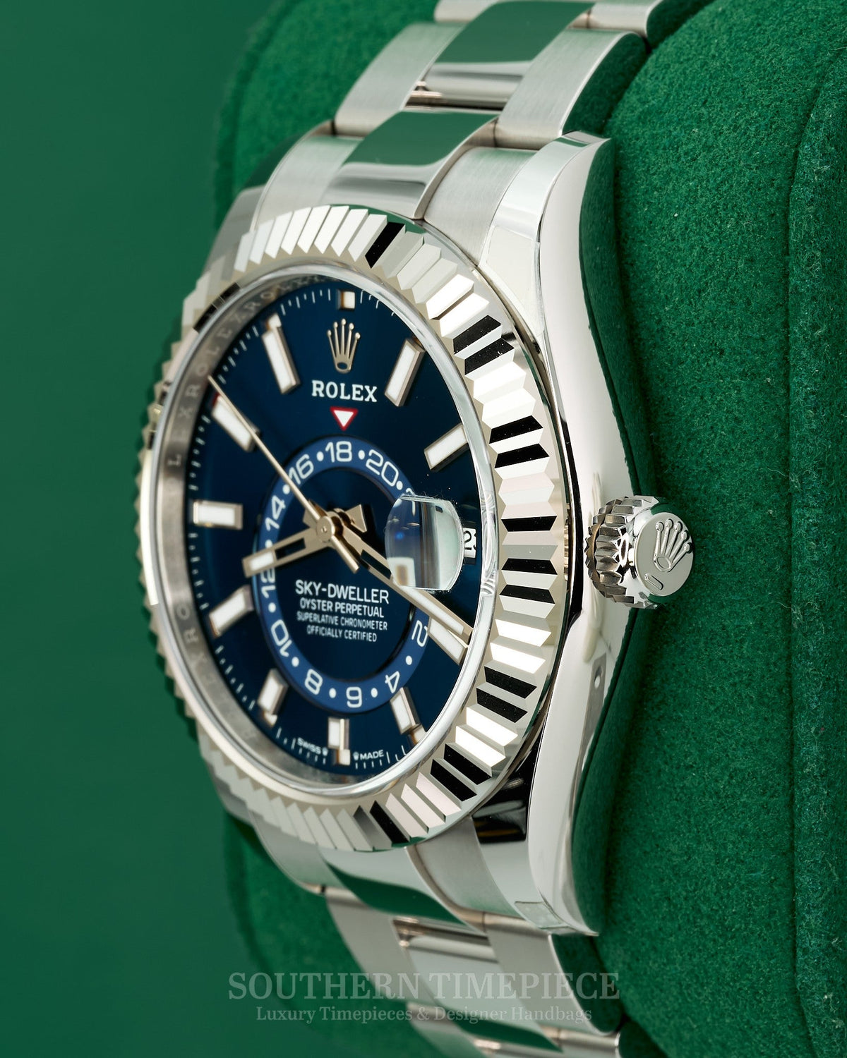 Brand New 2026 42mm Rolex Sky-Dweller Blue Dial in 18kt White Gold and Oystersteel on Oyster (Ref: 336934)(Year: 2026)(Box & Papers)
