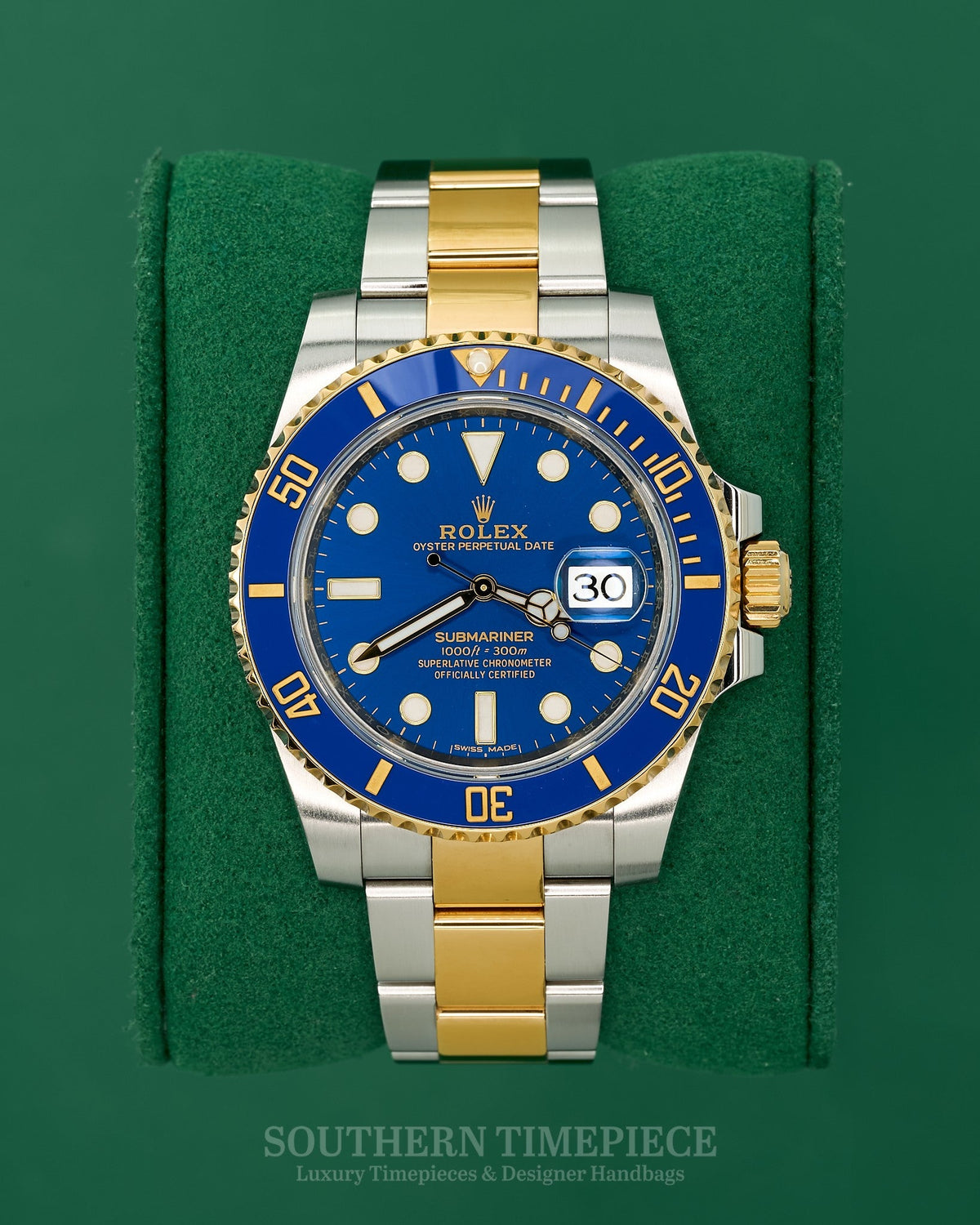 40mm Rolex Submariner Date "Bluesy" in 18kt Yellow Gold & Oystersteel (Ref: 116613LB)(Year: 2011+)(Box & Appraisal)