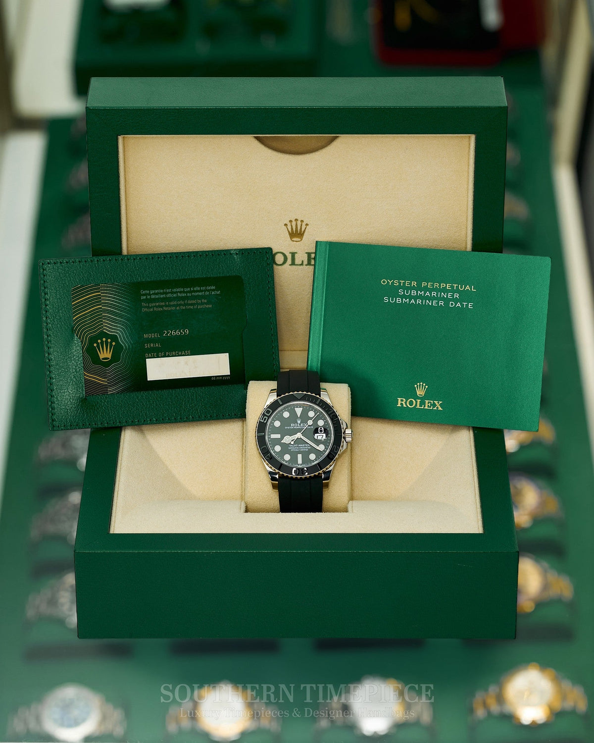 42mm Rolex Yacht-Master in Solid 18kt White Gold on Oysterflex (Ref: 226659)(Year: 2021)(Box & Papers)