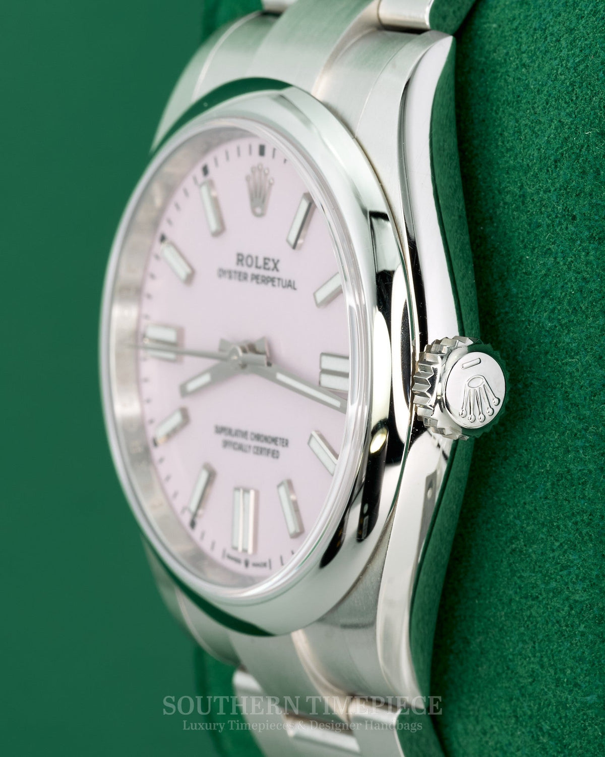 Brand New 2025 41mm Rolex Oyster Perpetual "Pink" in Stainless Steel with Smooth Bezel on Oyster Bracelet (Ref: 134300)(Year: 2025)(Box & Papers)