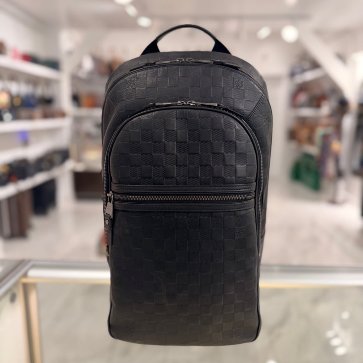 Louis Vuitton Michael Backpack - Black Damier Infini Leather