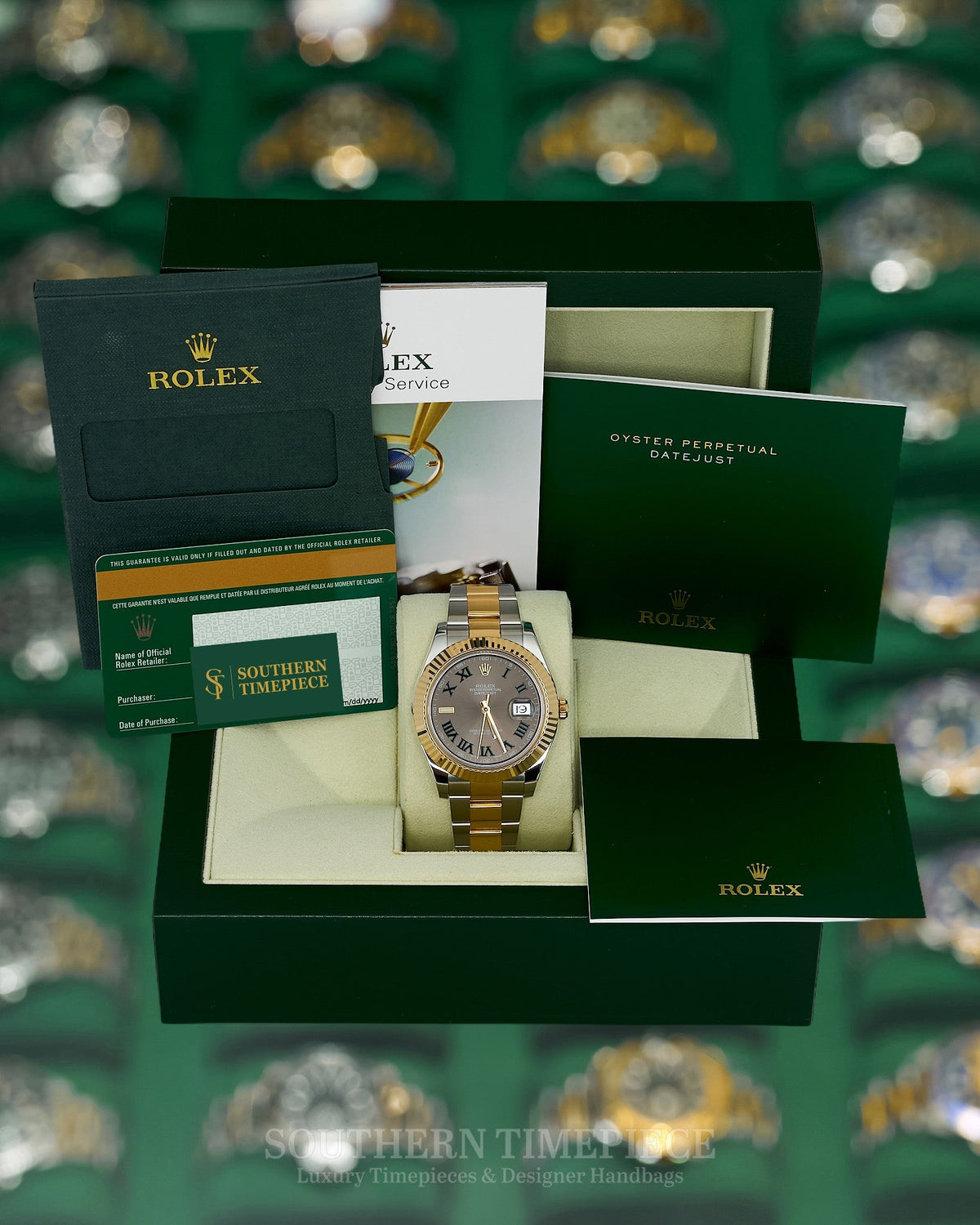 41mm Rolex Datejust "Wimbledon" in 18kt Yellow Gold and Stainless on Oyster (Ref: 116333)(Year: 2016)(Box & Papers)