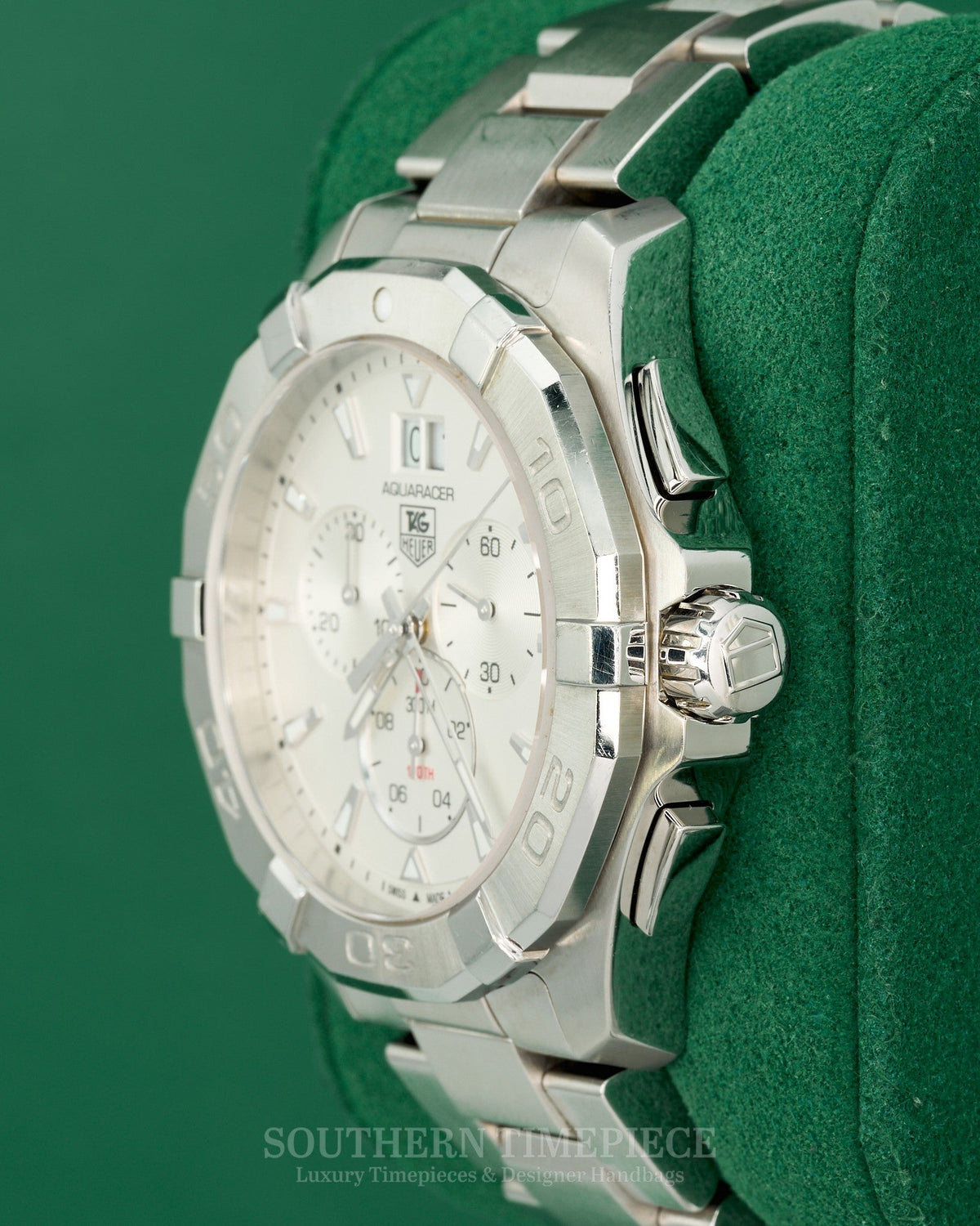43mm Tag Heuer Aquaracer Chronograph with Silver Dial in Stainless Steel (Ref: CAY1111-0)(Year: 2014-19)