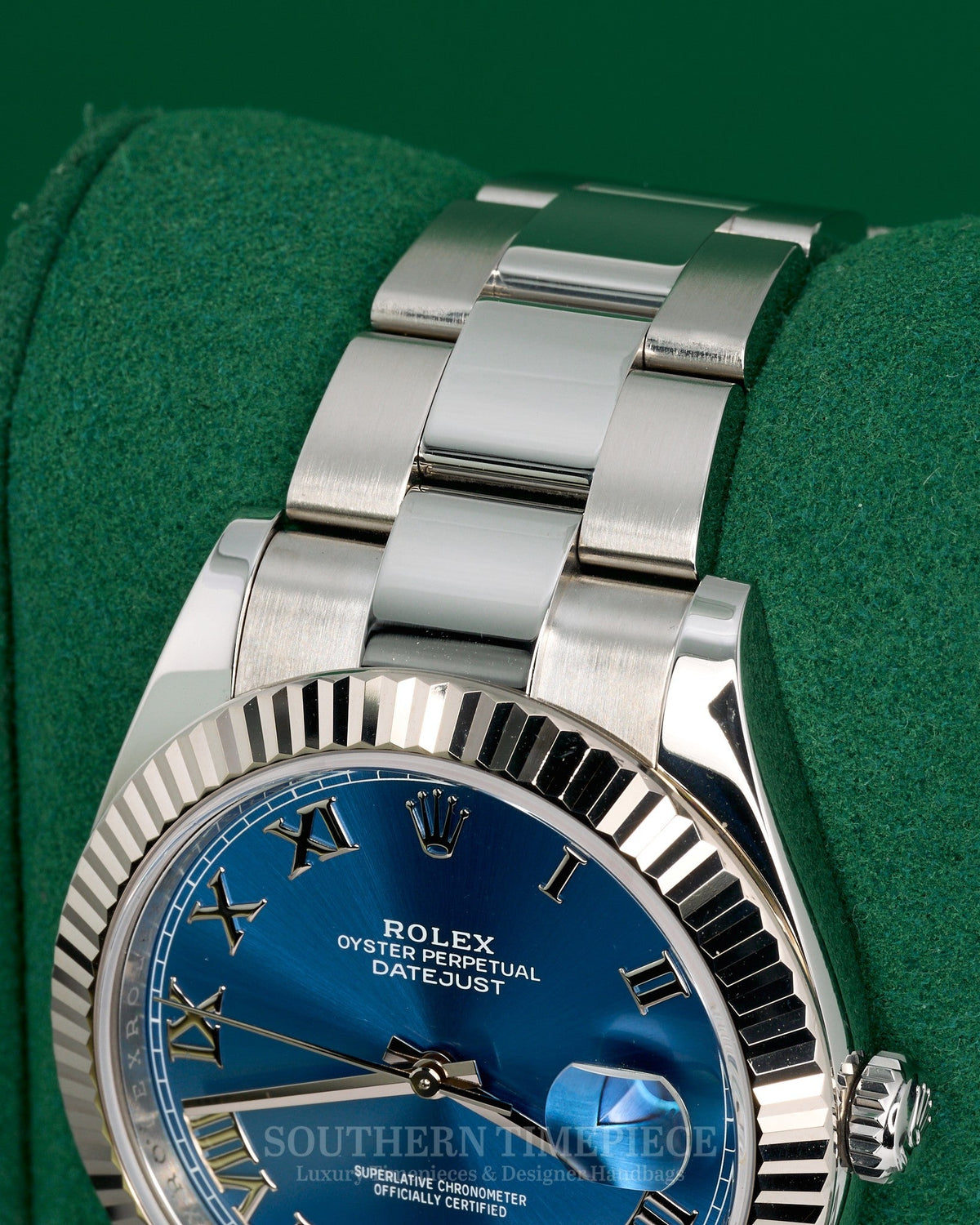 41mm Rolex Datejust with Blue Roman Dial in 18kt White Gold & Oystersteel on Oyster Bracelet (Ref: 126334)(Year: 2024)(Box & Papers)