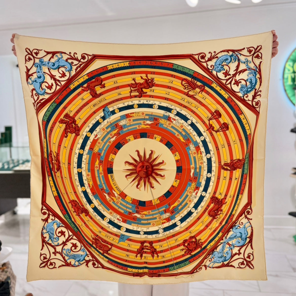Hermès Dies Et Hore Carre 90 Scarf - 100% Silk