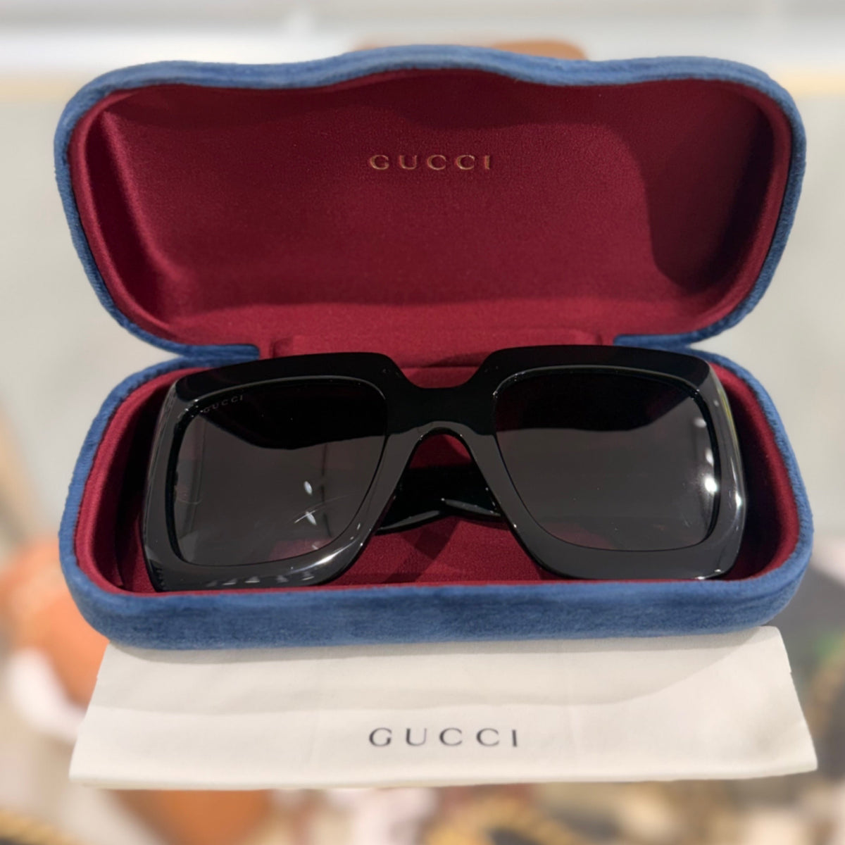Gucci Oversized Square Sunglasses - Black Acetate