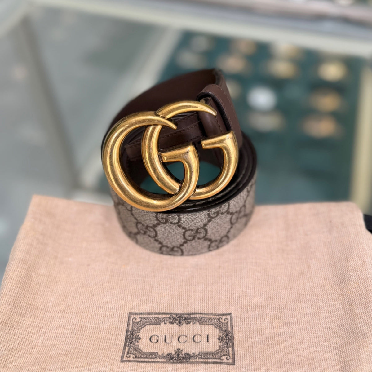 Gucci GG Marmont Wide Belt - GG Supreme Canvas (Size 105 cm)