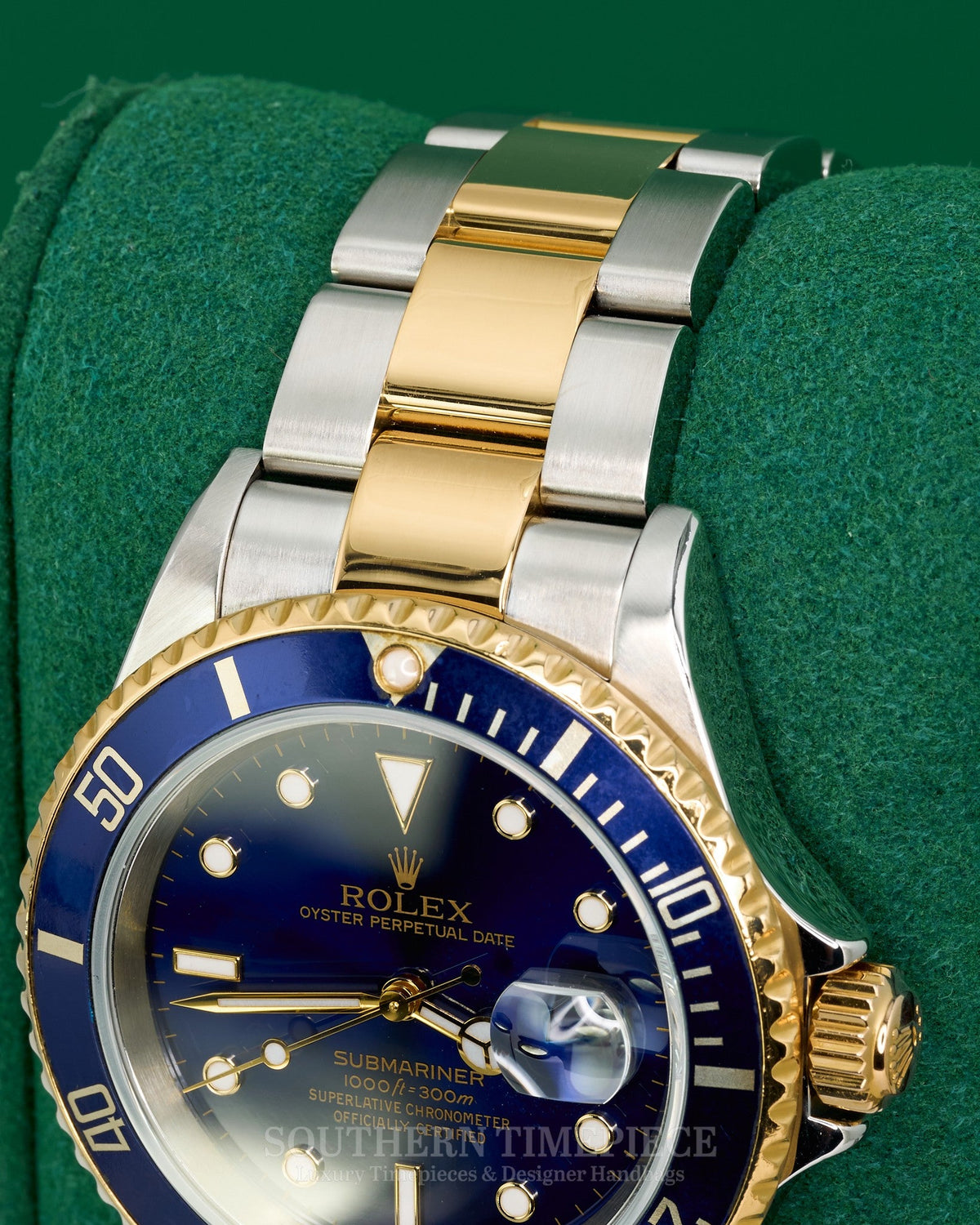 40mm Rolex Submariner "Bluesy" in 18kt Yellow Gold and Stainless Steel on Oyster (Ref: 16613LB)(Year: 2005)