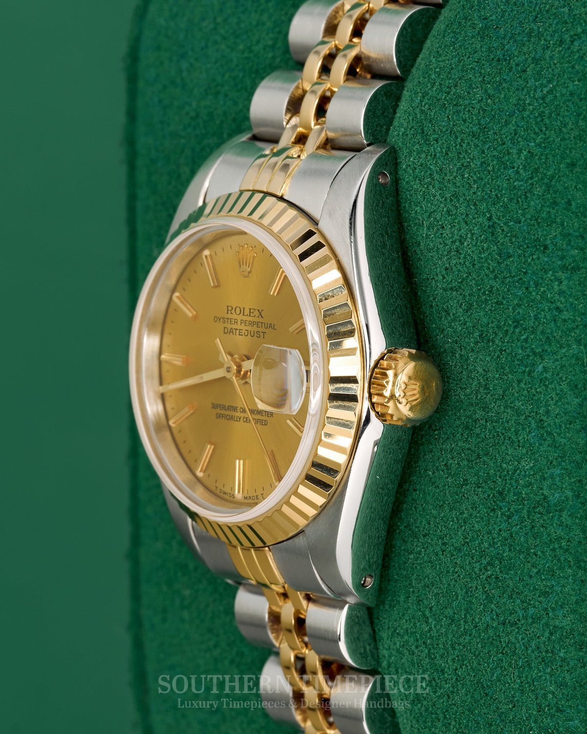 26mm Rolex Datejust with a Custom Champagne Diamond Dial in 18kt Yellow Gold and Stainless on Jubilee (Ref: 69173)(Year: 1988)