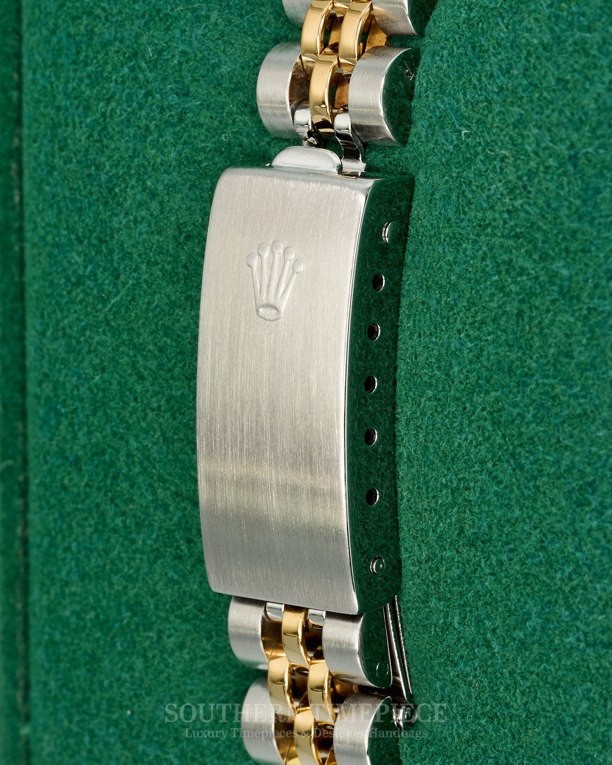 26mm Rolex Datejust with Champagne Stick Dial in 18kt Yellow Gold and Stainless on Jubilee (Ref: 69173)(Year: 1987)