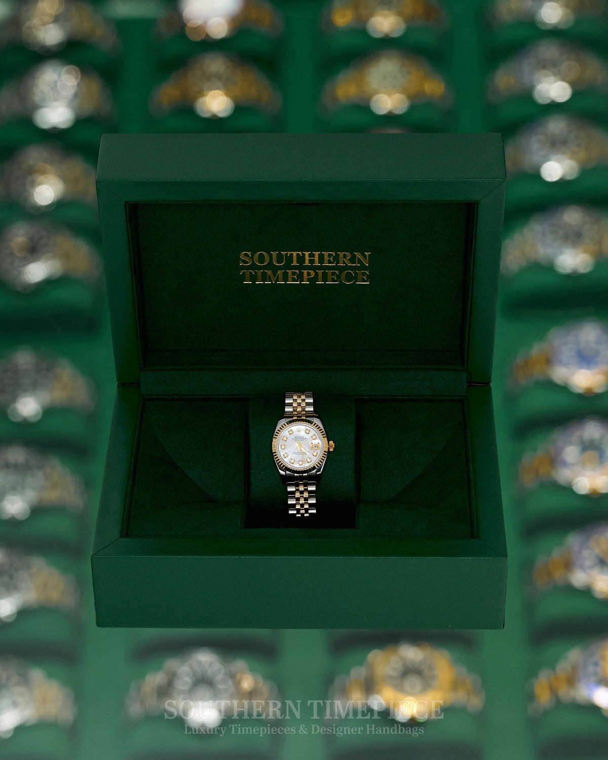 26mm Rolex Datejust with Custom Mother of Pearl Diamond Dial in 18kt Yellow Gold and Stainless on Jubilee (Ref: 179173)(Year: 2011+)