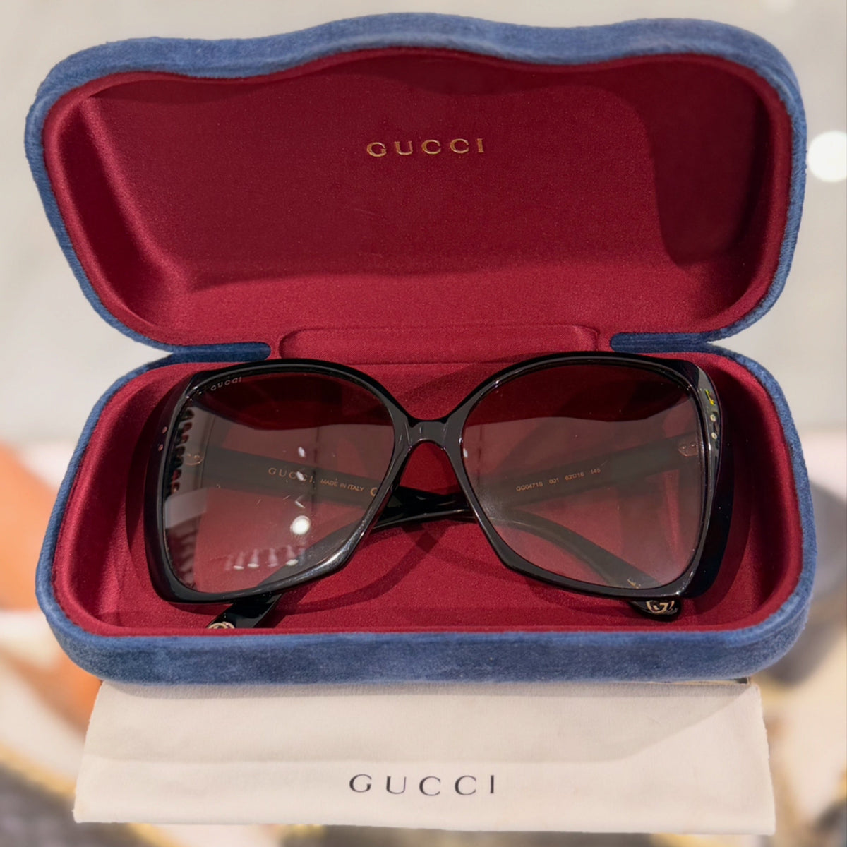 Gucci Oversized Butterfly Sunglasses - Black Acetate
