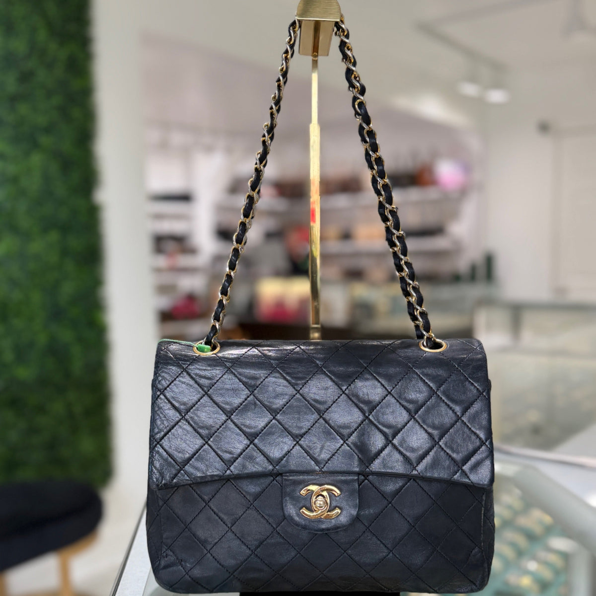 Chanel Timeless 20 Tall Medium Double Classic Flap - Black Lambskin Leather & Gold Hardware (1989-1991)