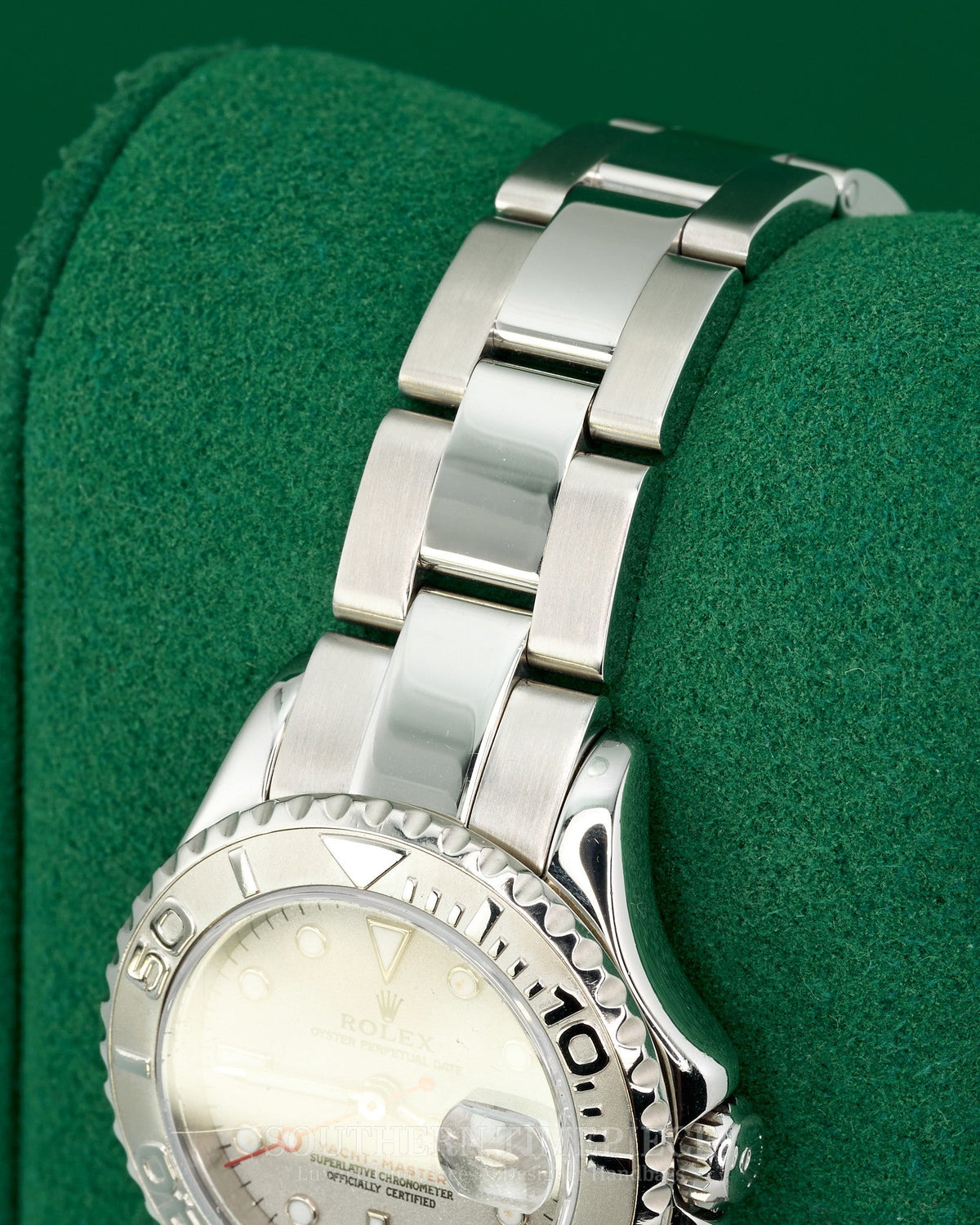 29mm Rolex Yacht-Master with Platinum Dial and Bezel in Stainless Steel on Oyster (Ref: 169622)(Year: 2002)