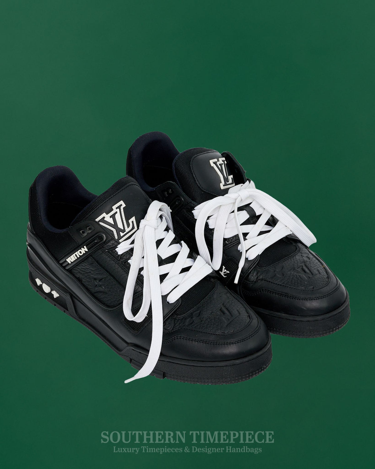 Louis Vuitton Trainers - Black Embossed Monogram Leather