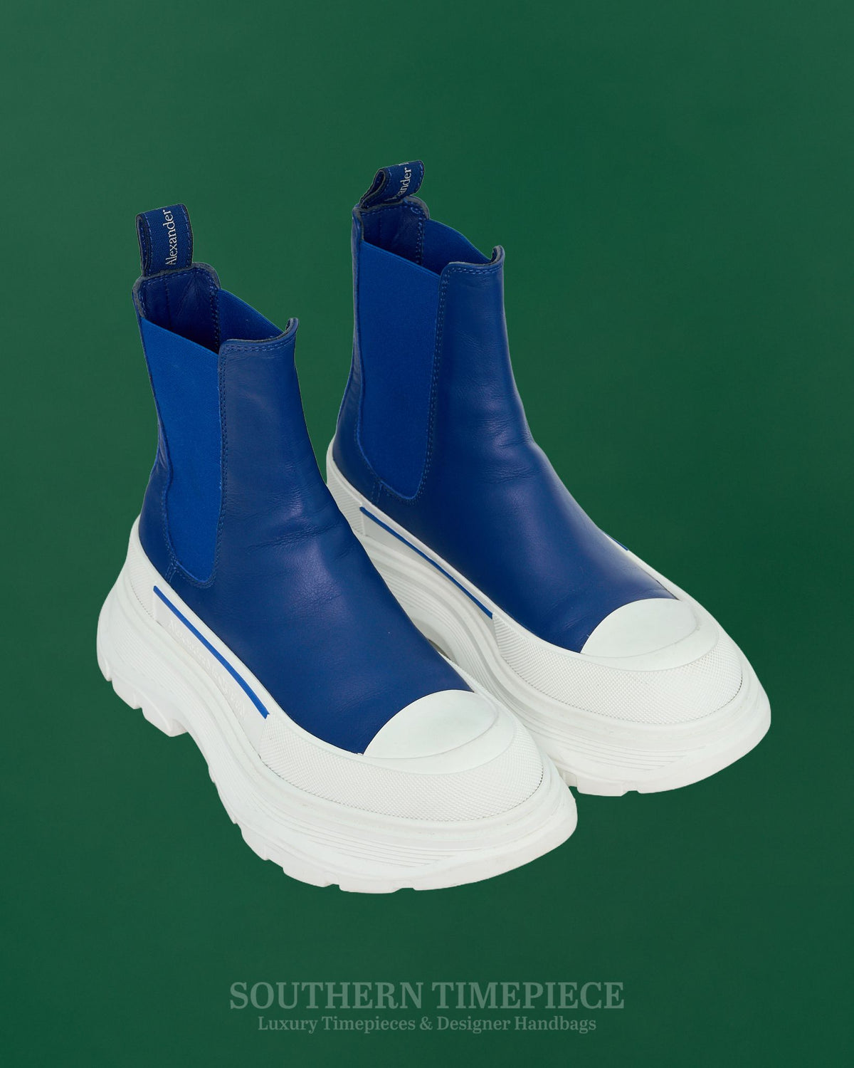 Alexander McQueen Tread Slick Ankle Boots - Blue- Women's