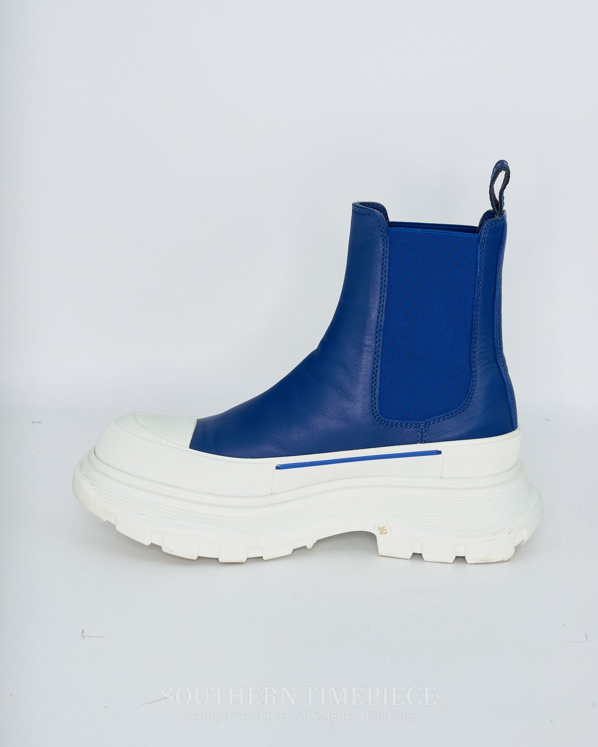 Alexander McQueen Tread Slick Ankle Boots - Blue- Women's