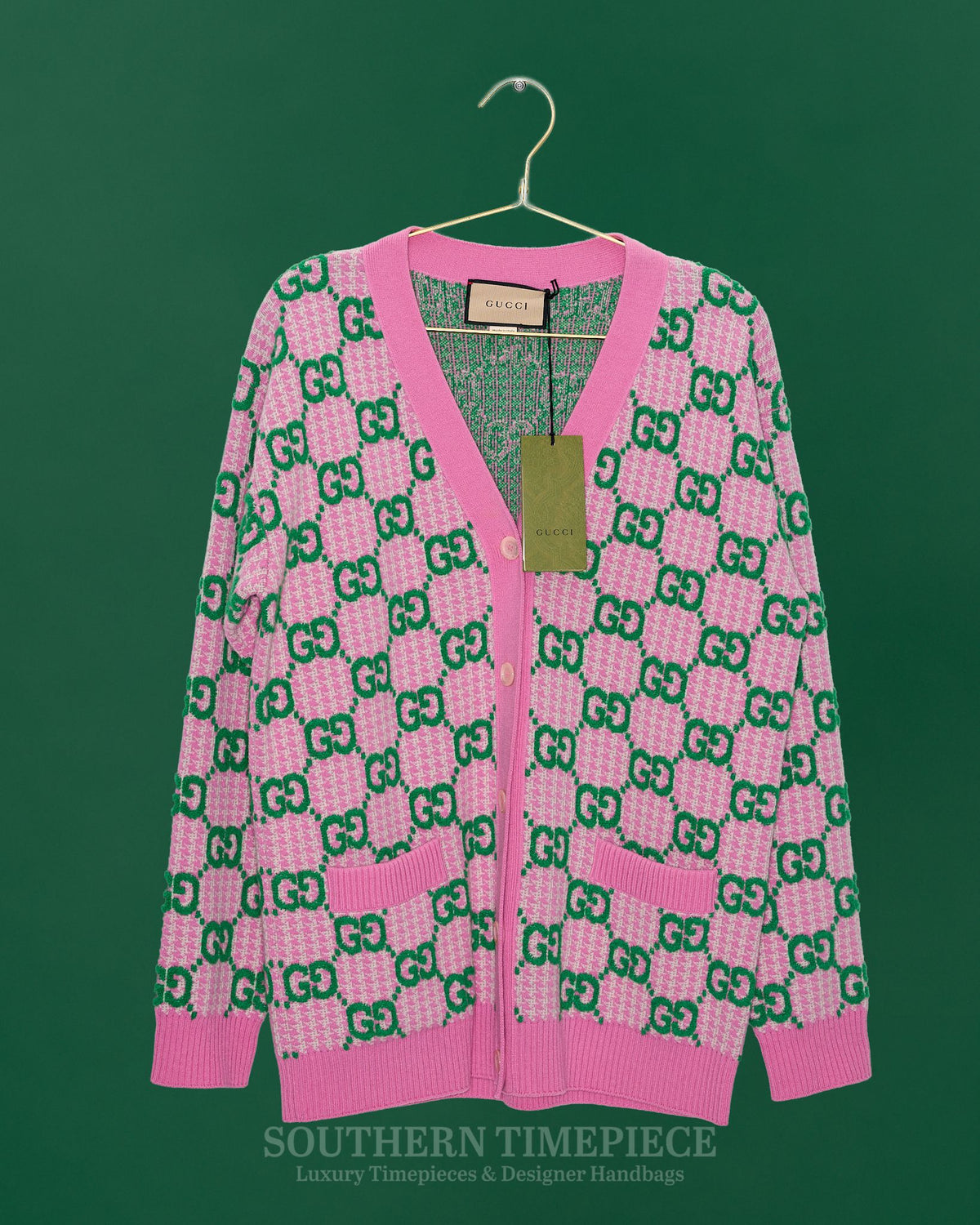 Brand New Gucci GG Wool-Jacquard Cardigan -Size Medium