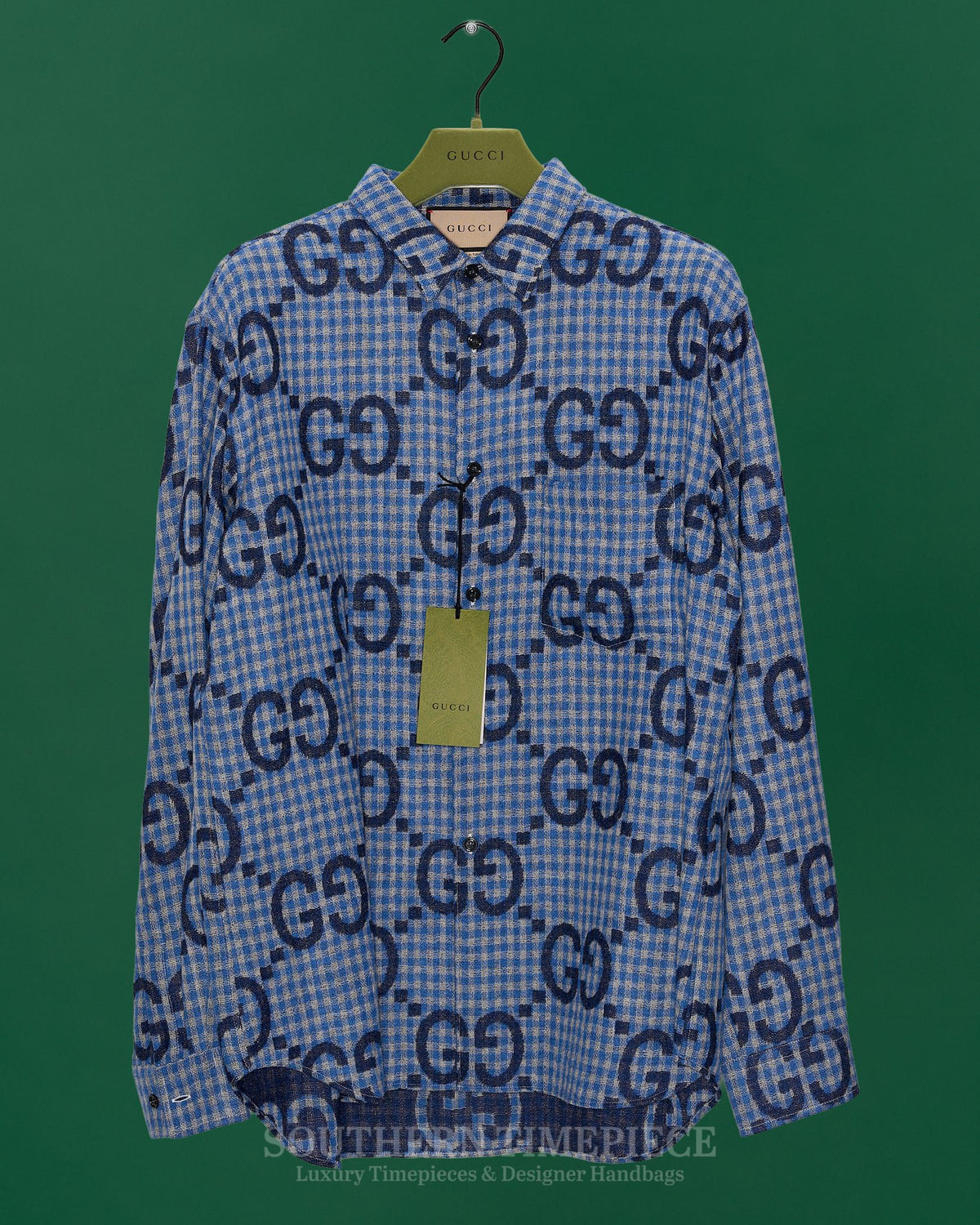 Gucci Checkered GG Wool Shirt (New w/ Tags) (Size 50 / Large)