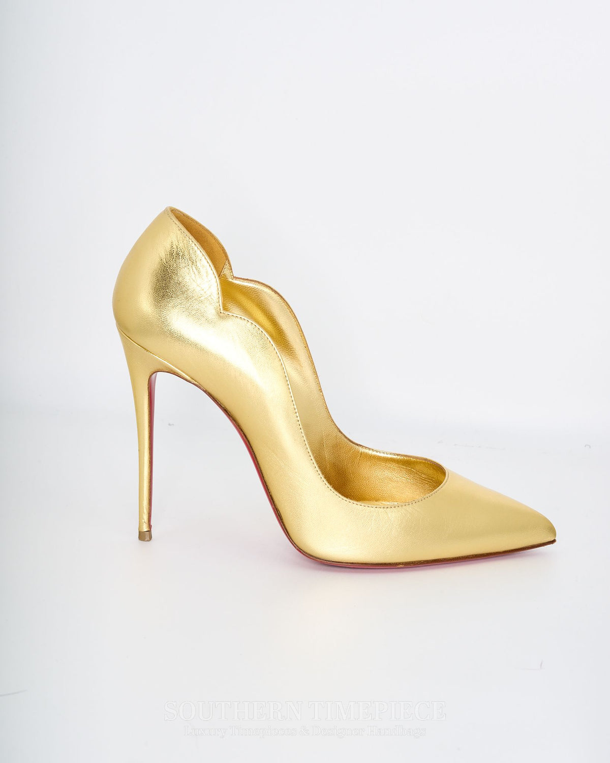 Christian Louboutin Hot Chick 100 Metallic Gold Leather Size 40 (US 10)