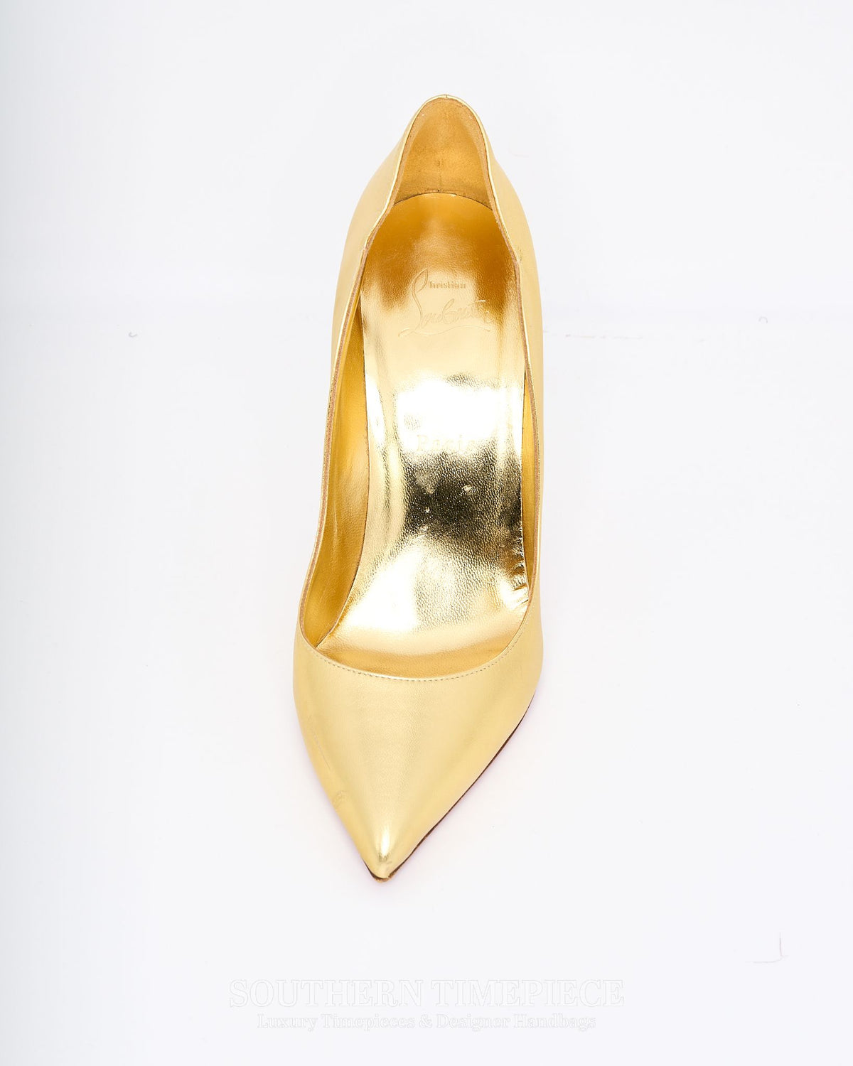 Christian Louboutin Hot Chick 100 Metallic Gold Leather Size 40 (US 10)