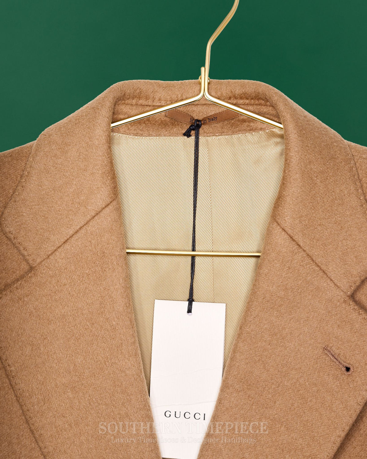 Gucci Aria Single Breasted Coat - Camel Wool & Hair (Size 48/Medium)