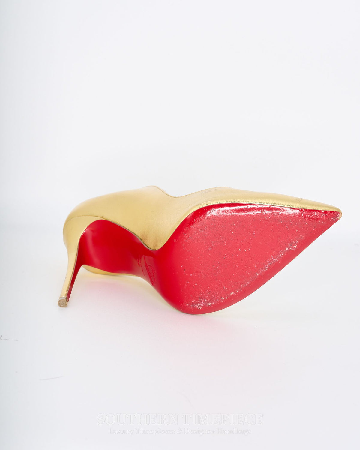 Christian Louboutin Hot Chick 100 Metallic Gold Leather Size 40 (US 10)