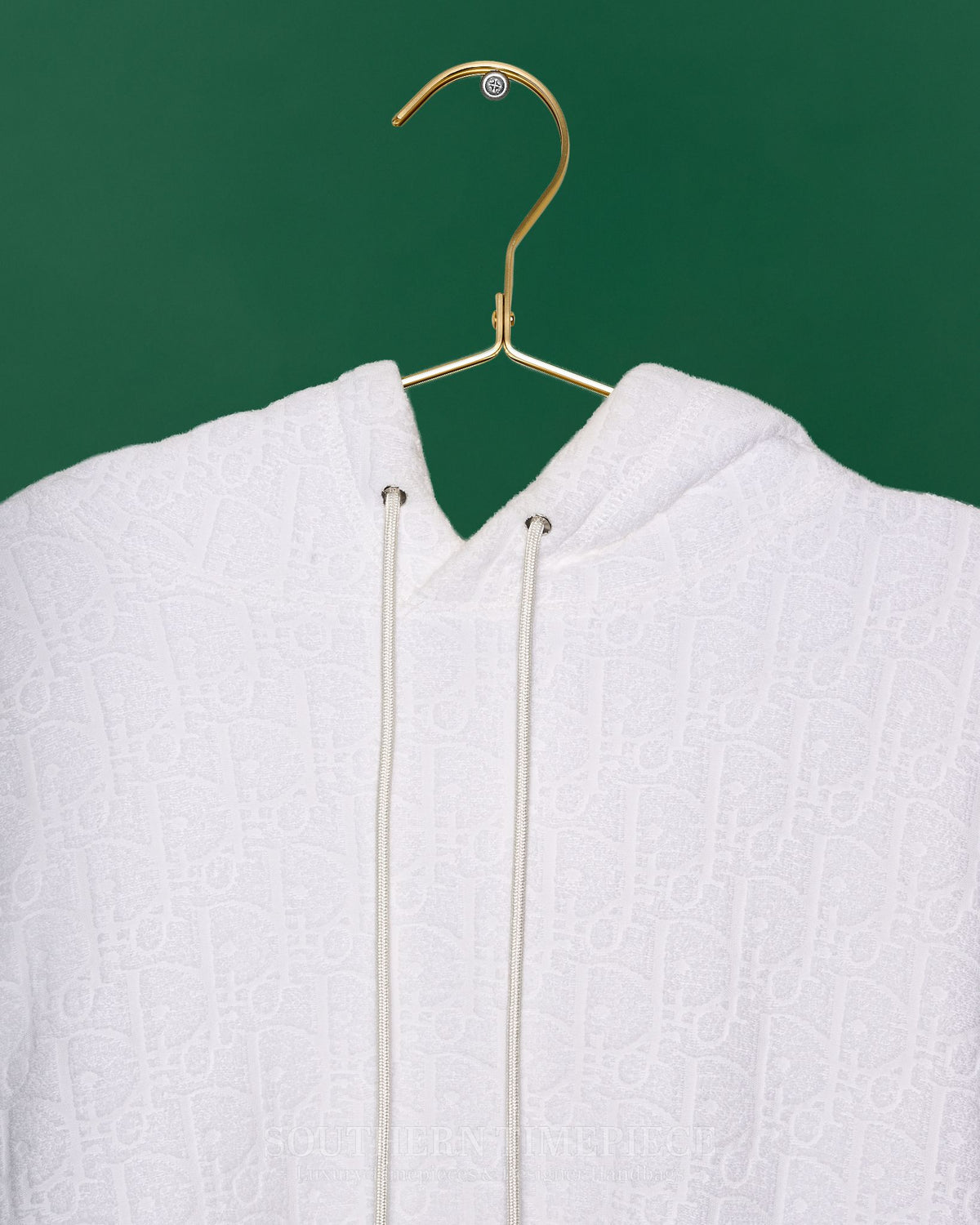 Christian Dior Oblique Hooded Sweatshirt - Off-white Terry Cotton Jacquard (Size XL)