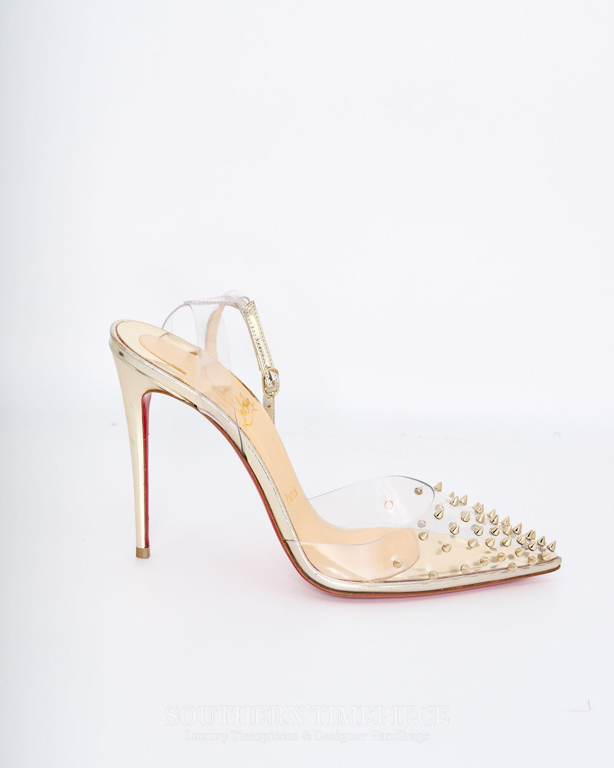 Christian Louboutin Spikoo 100 - PVC Slingback Pumps (Size 38)