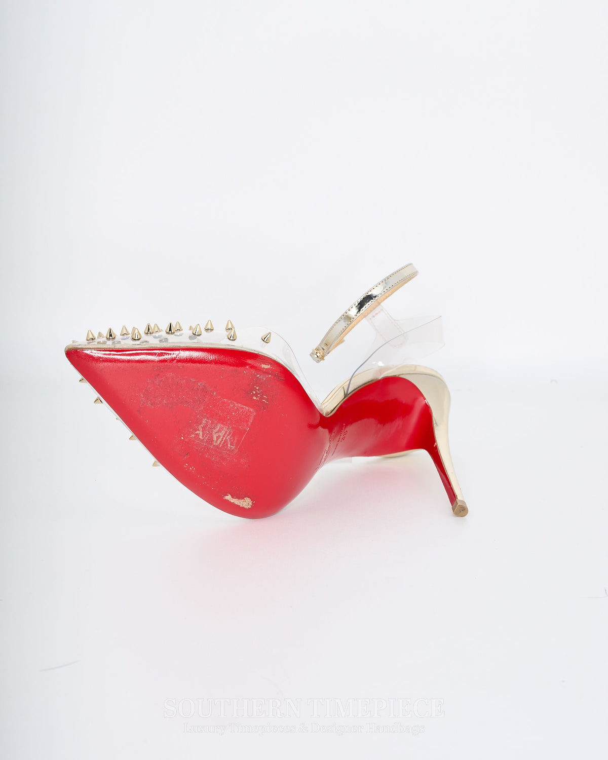 Christian Louboutin Spikoo 100 - PVC Slingback Pumps (Size 38)