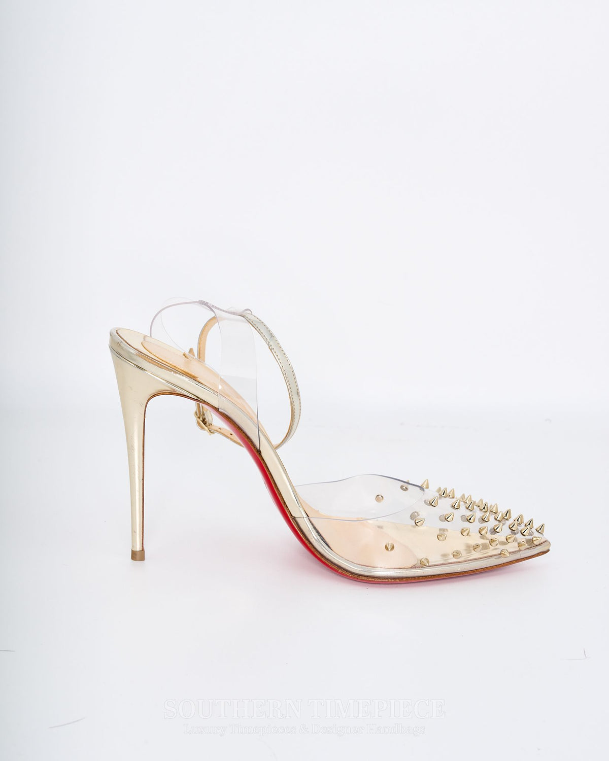 Christian Louboutin Spikoo 100 - PVC Slingback Pumps (Size 38)