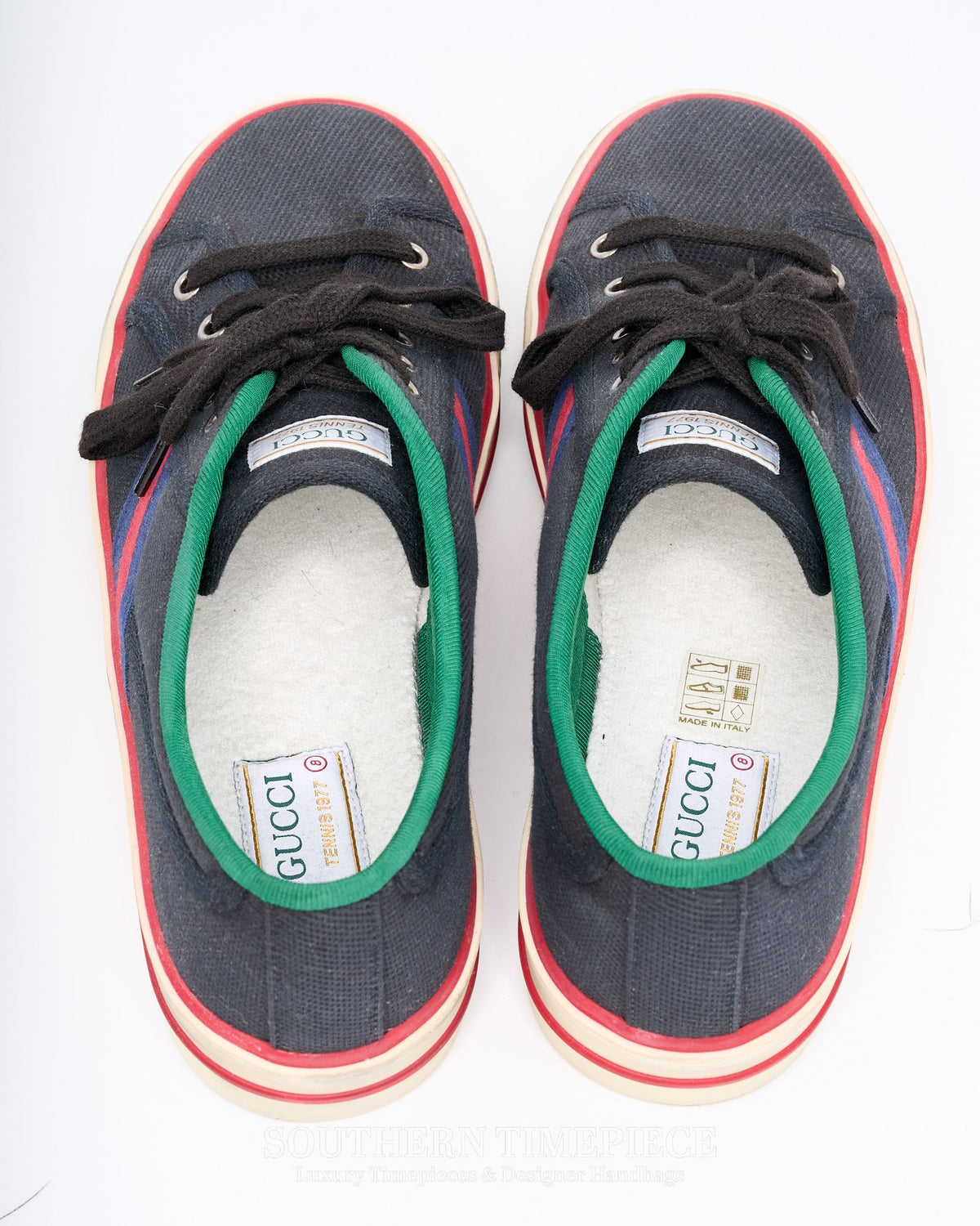 Gucci 1977 Tennis Off the Grid Trainers - Navy Econyl (Men's Size 8)