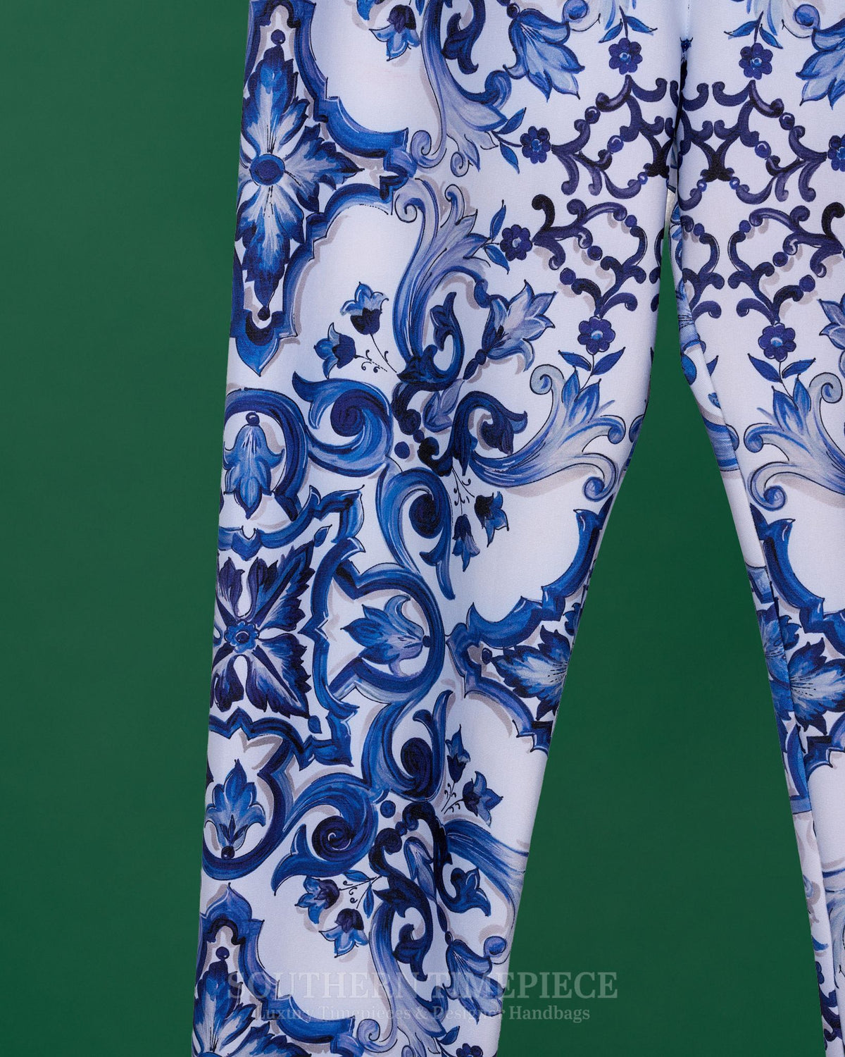 Dolce & Gabbana Leggings - Majolica-print jersey (Size 44)