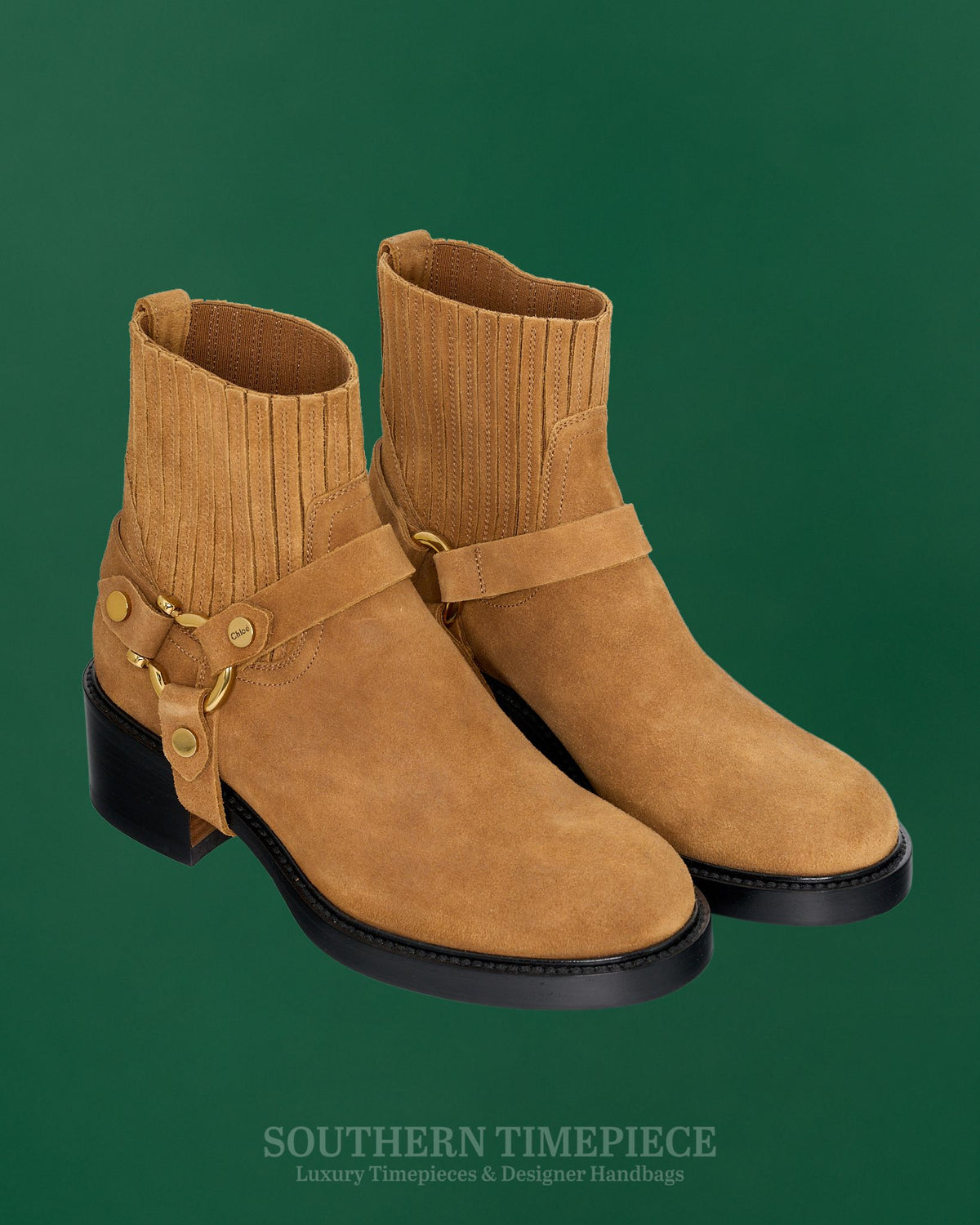Chloé  Dakota Leather Ankle Boots - Tan Suede Leather (Size 36/US 6)