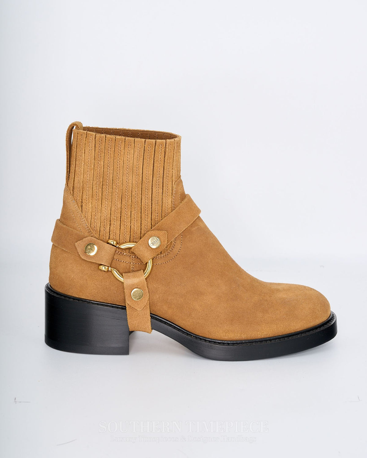Chloé  Dakota Leather Ankle Boots - Tan Suede Leather (Size 36/US 6)