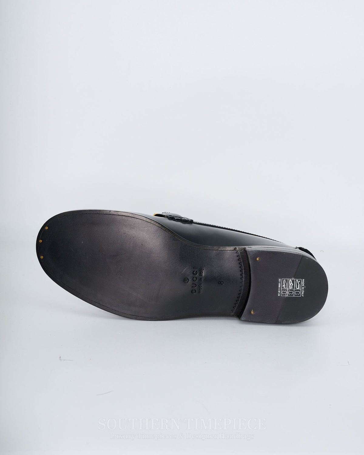 Gucci Men's Logo Lettering Leather Loafers US Size 8.5