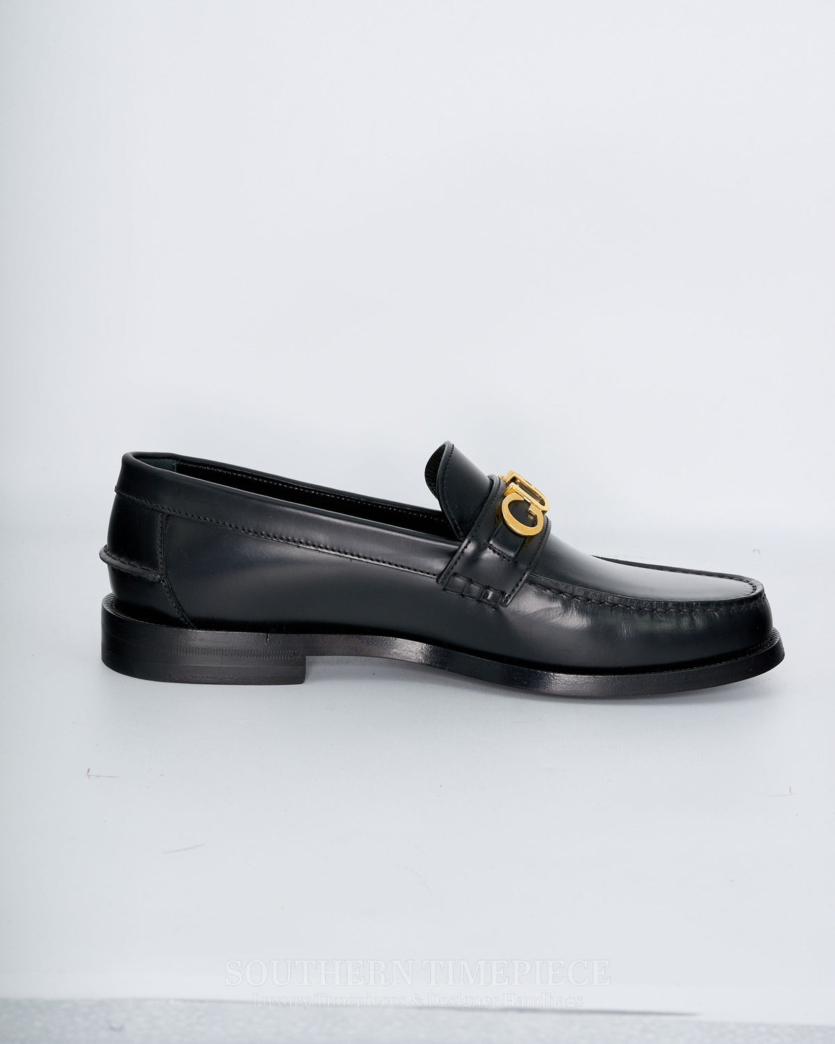 Gucci Men's Logo Lettering Leather Loafers US Size 8.5