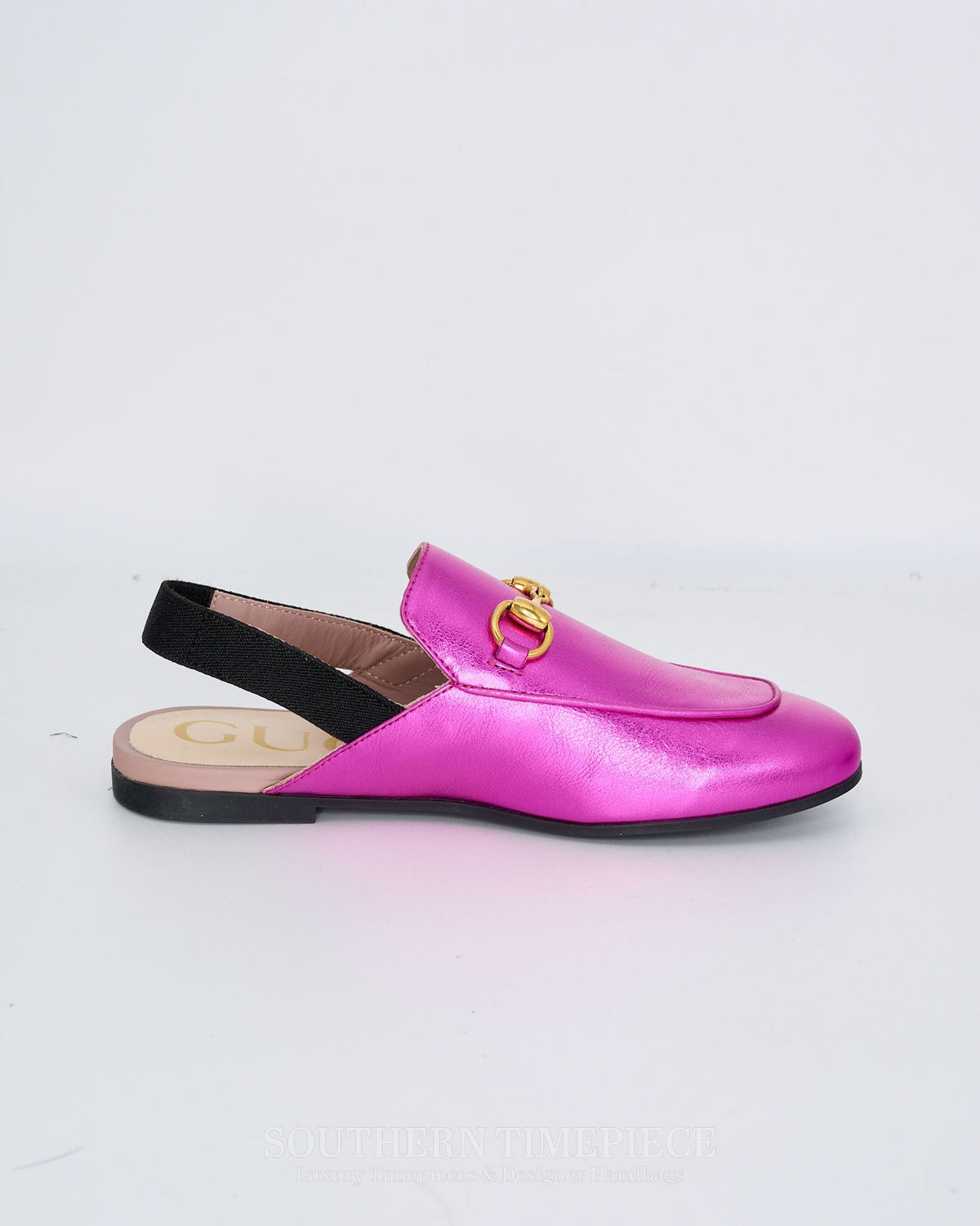 Gucci Kids Horsebit Jordaan Loafers - Silver Metallic Leather (Size 32 / US 1)